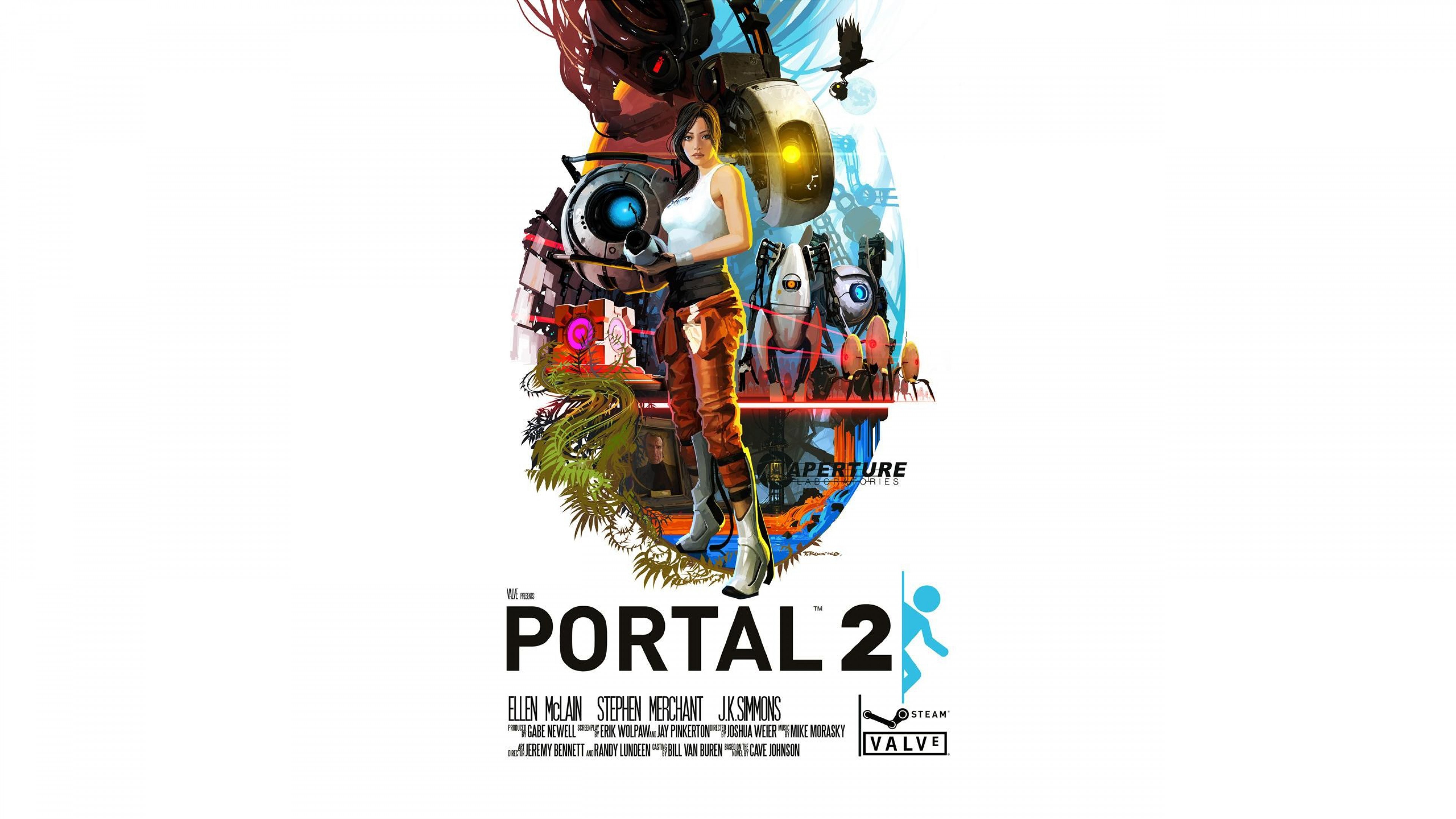 Portal Game Atlas Portal P Body GLaDOS Turrets Companion Cube 3840x2160