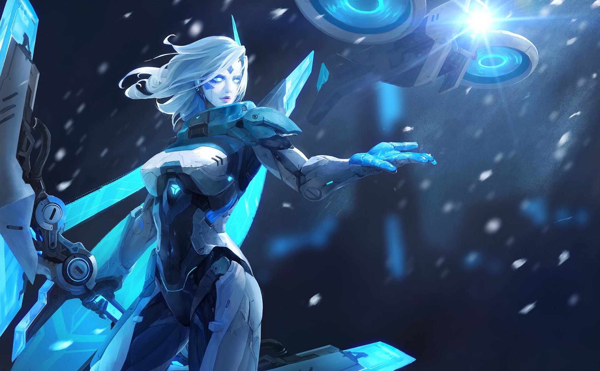 Fantasy Art Futuristic Warrior League Of Legends Ashe Cyan 1920x1188