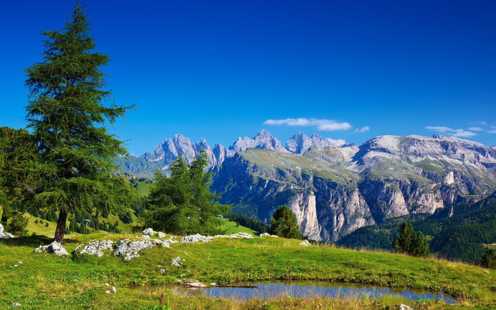 Nature Landscape Mountains Pond Dolomites Mountains 1920x1200