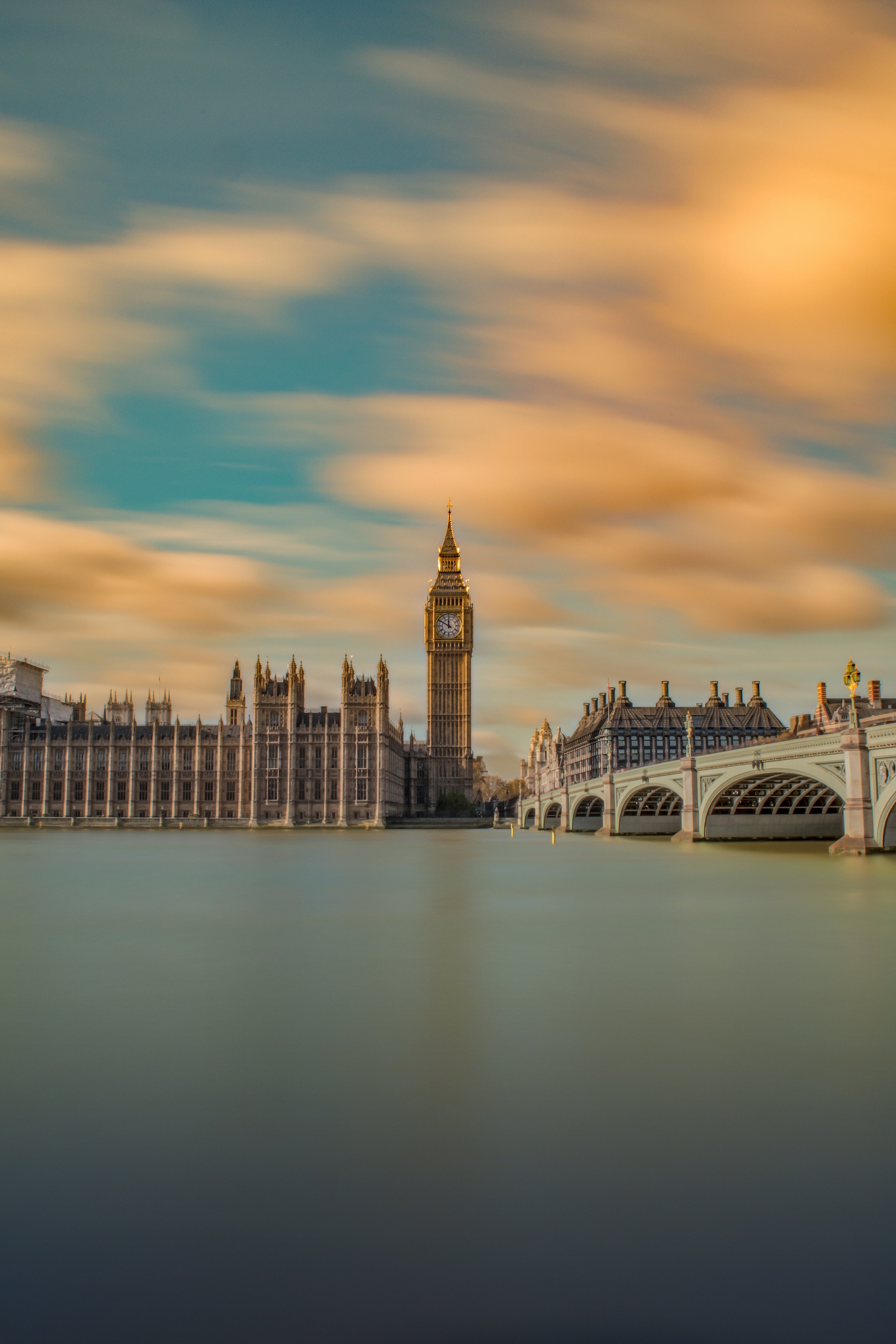 London UK Big Ben Bridge Architecture Clouds Kingdom Palace Portrait Display River Thames 2200x3299