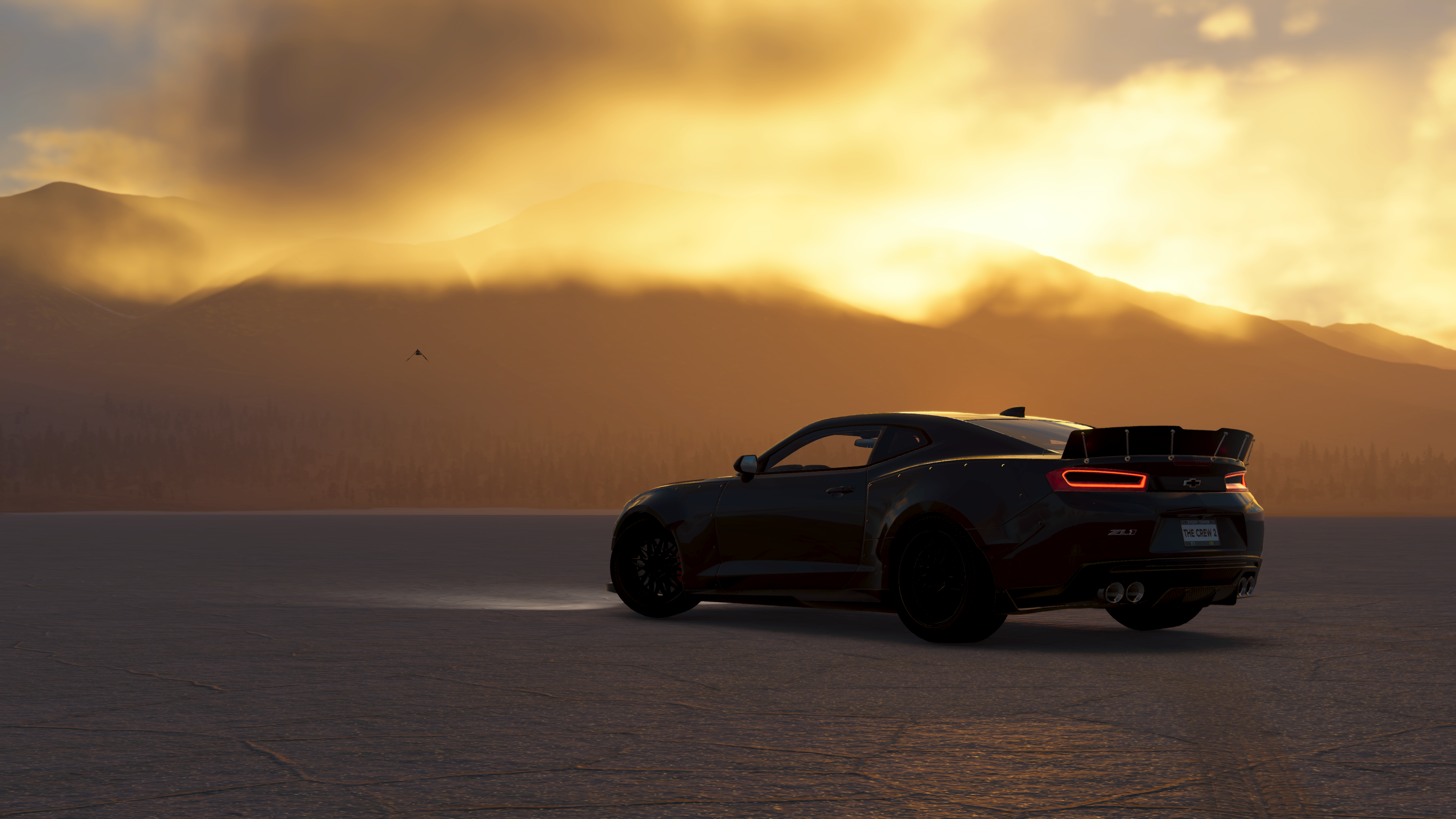 Car Landscape Mountains Evening Clouds Camaro Video Games The Crew 2 The Crew 3840x2160