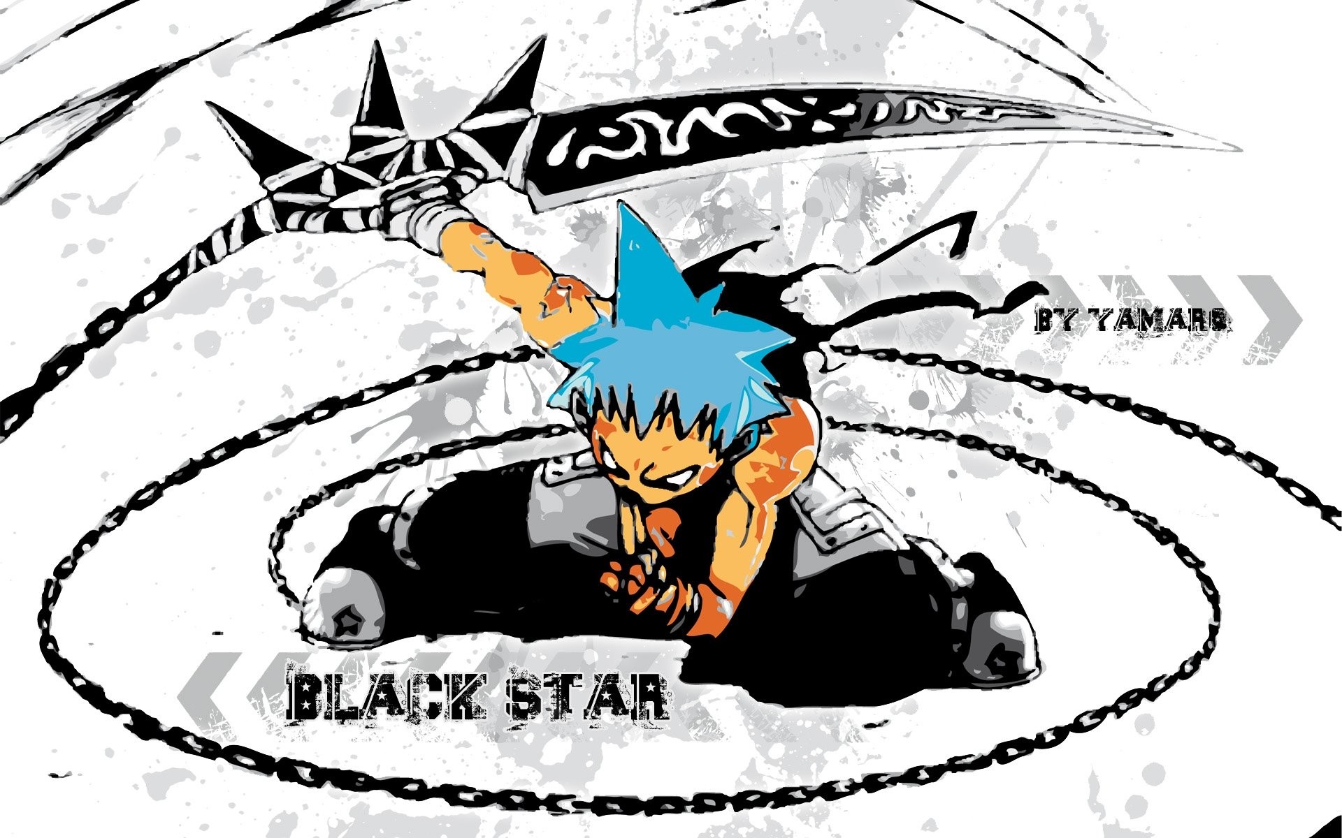 Soul Eater BlackStar Anime Chains Blue Hair 1920x1200