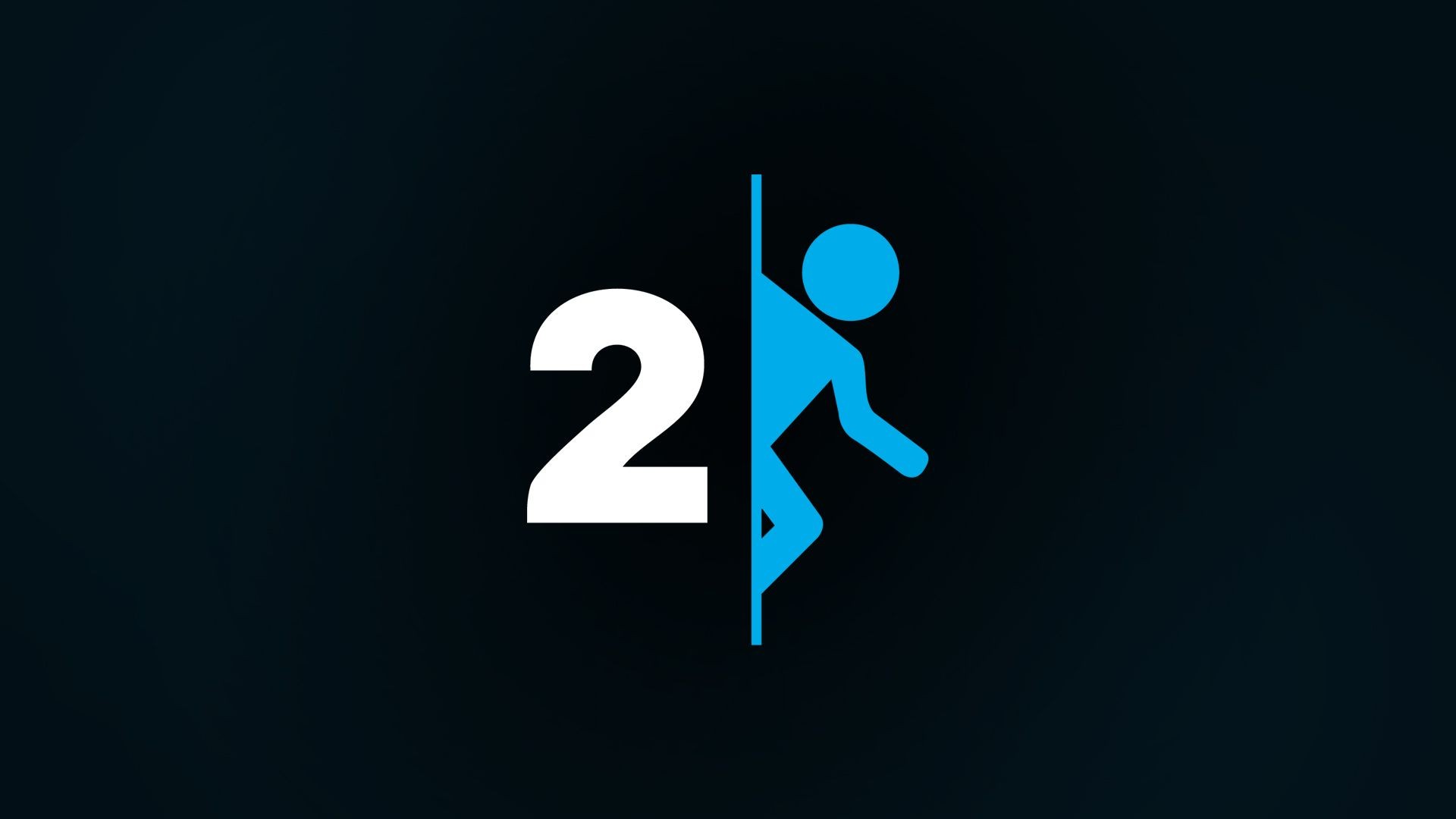 Portal 2 Video Games Portal Game Minimalism Simple Background Simple Blue 1920x1080