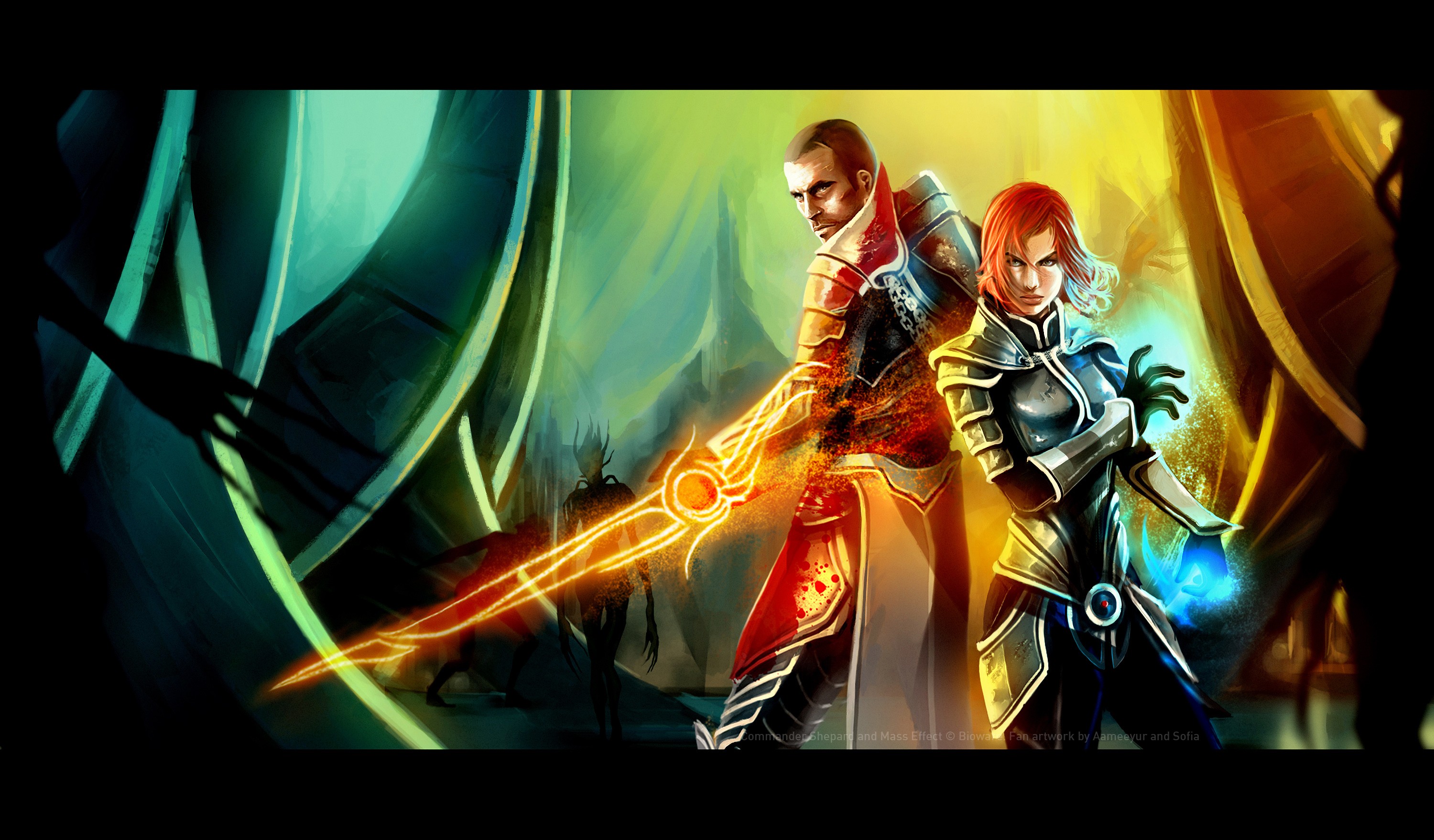 Mass Effect Jane Shepard John Shepard 3000x1759