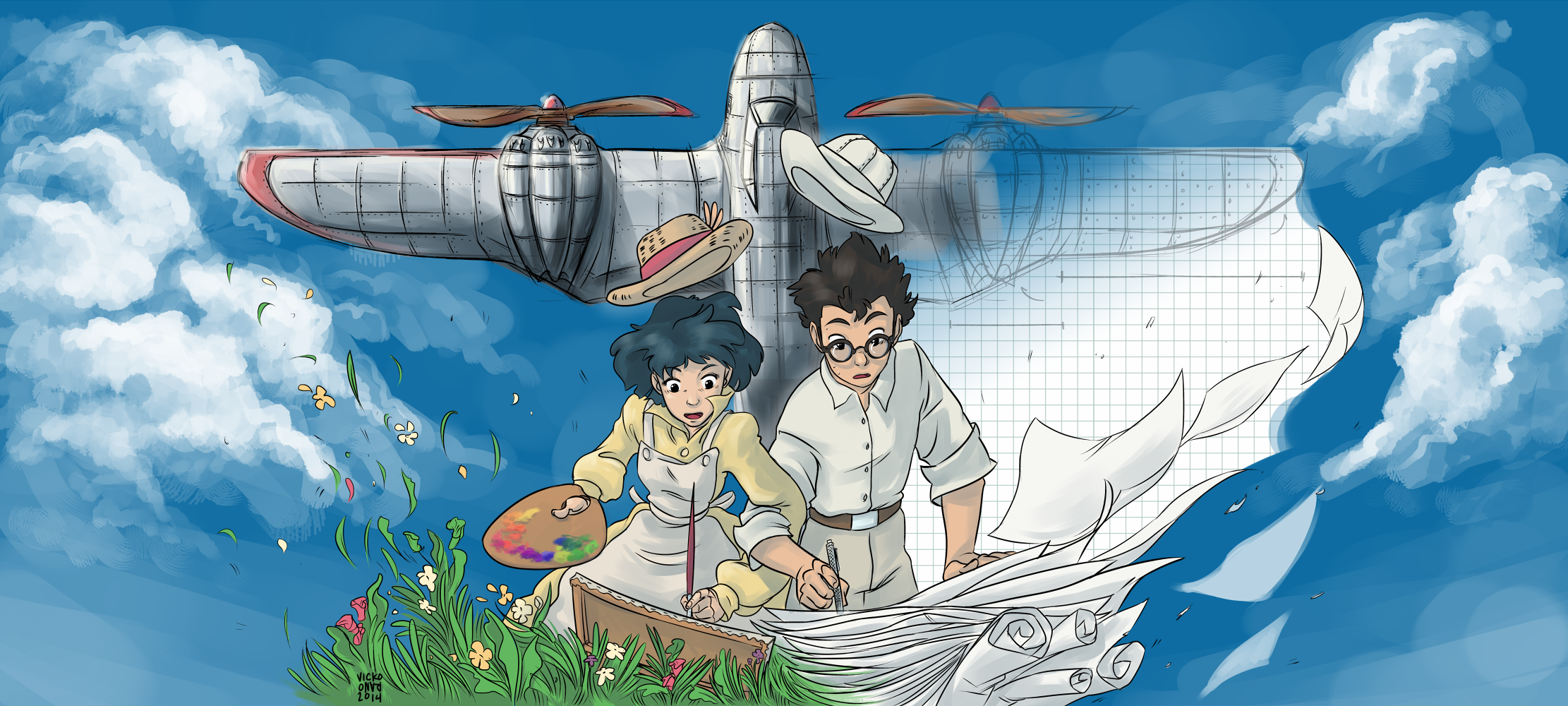 Anime The Wind Rises 2222x1000