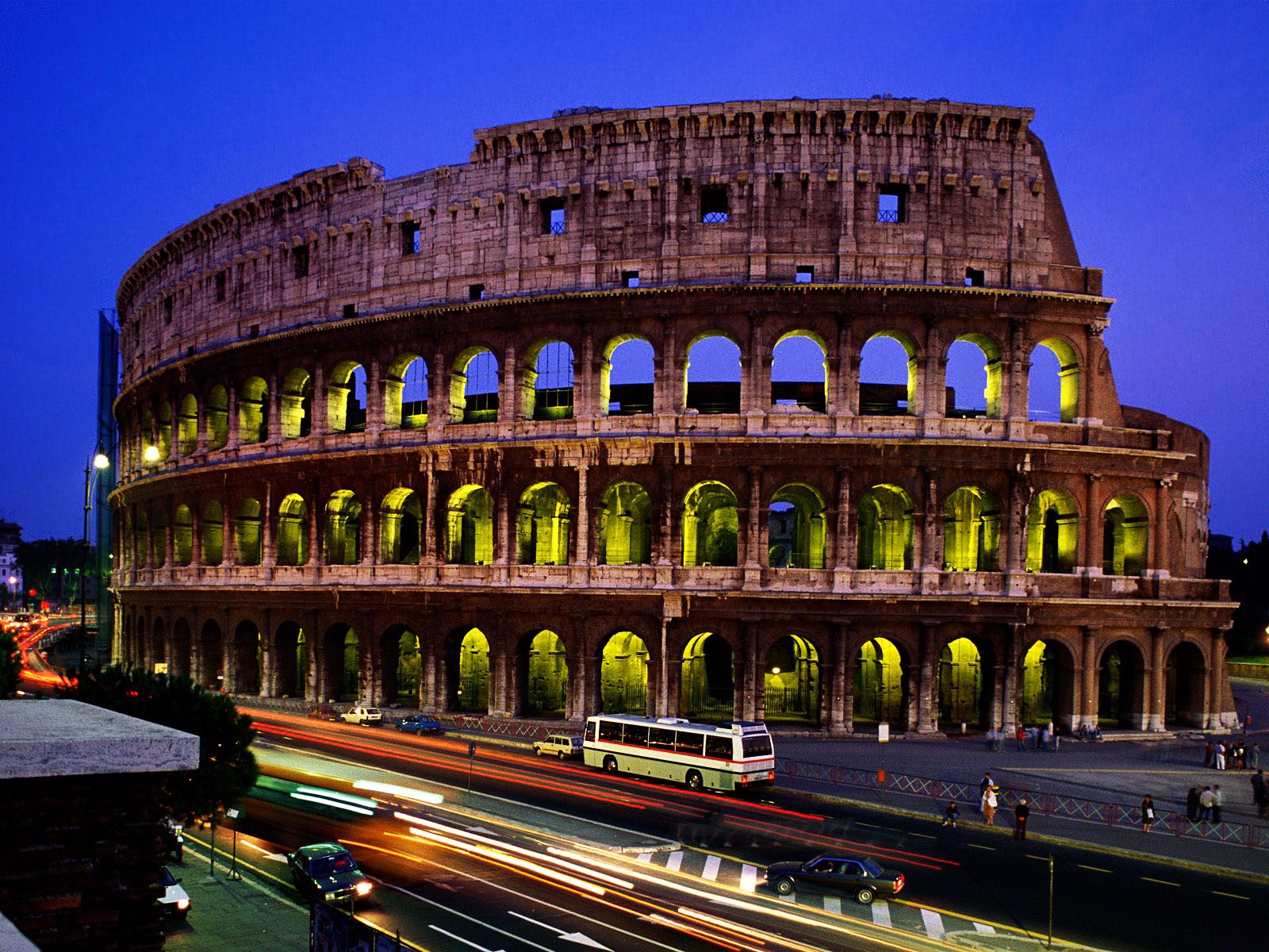 Town Lights Rome Ruin Architecture Photography Road Colosseum 1600x1200