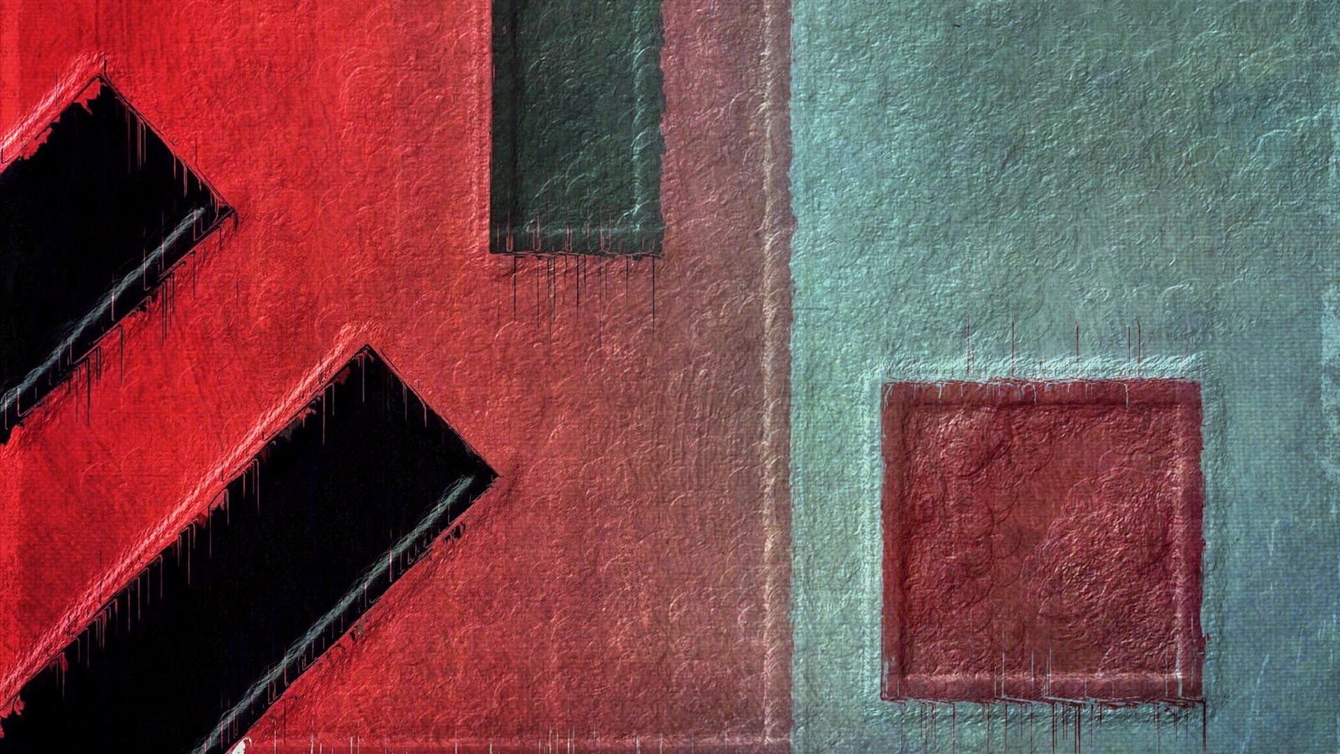 Digital Art Abstract Minimalism Geometry Painting Paint Splatter Rectangle Square Pattern 1920x1080