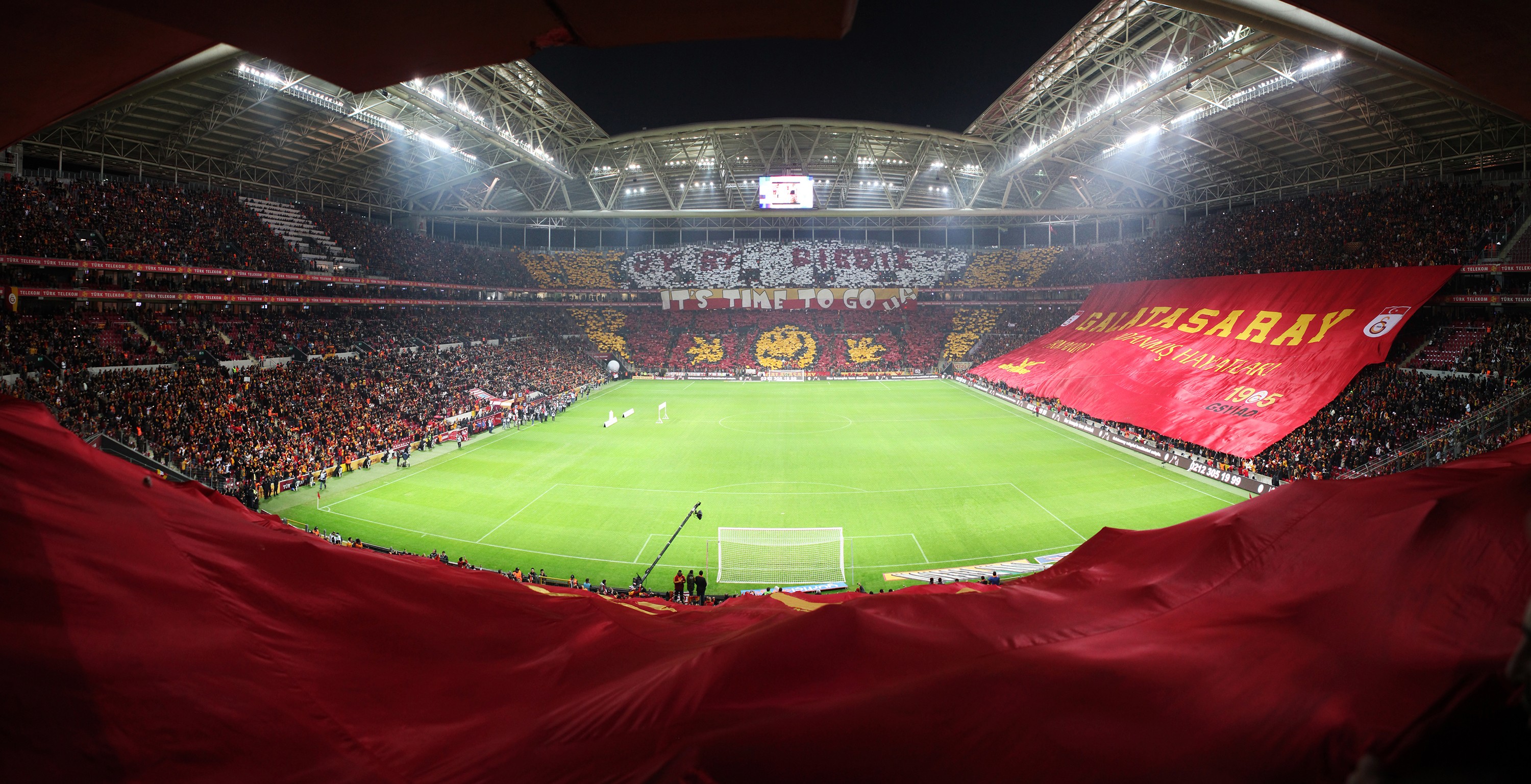 Galatasaray S K Soccer Pitches Soccer Fans Yellow Red 3000x1537
