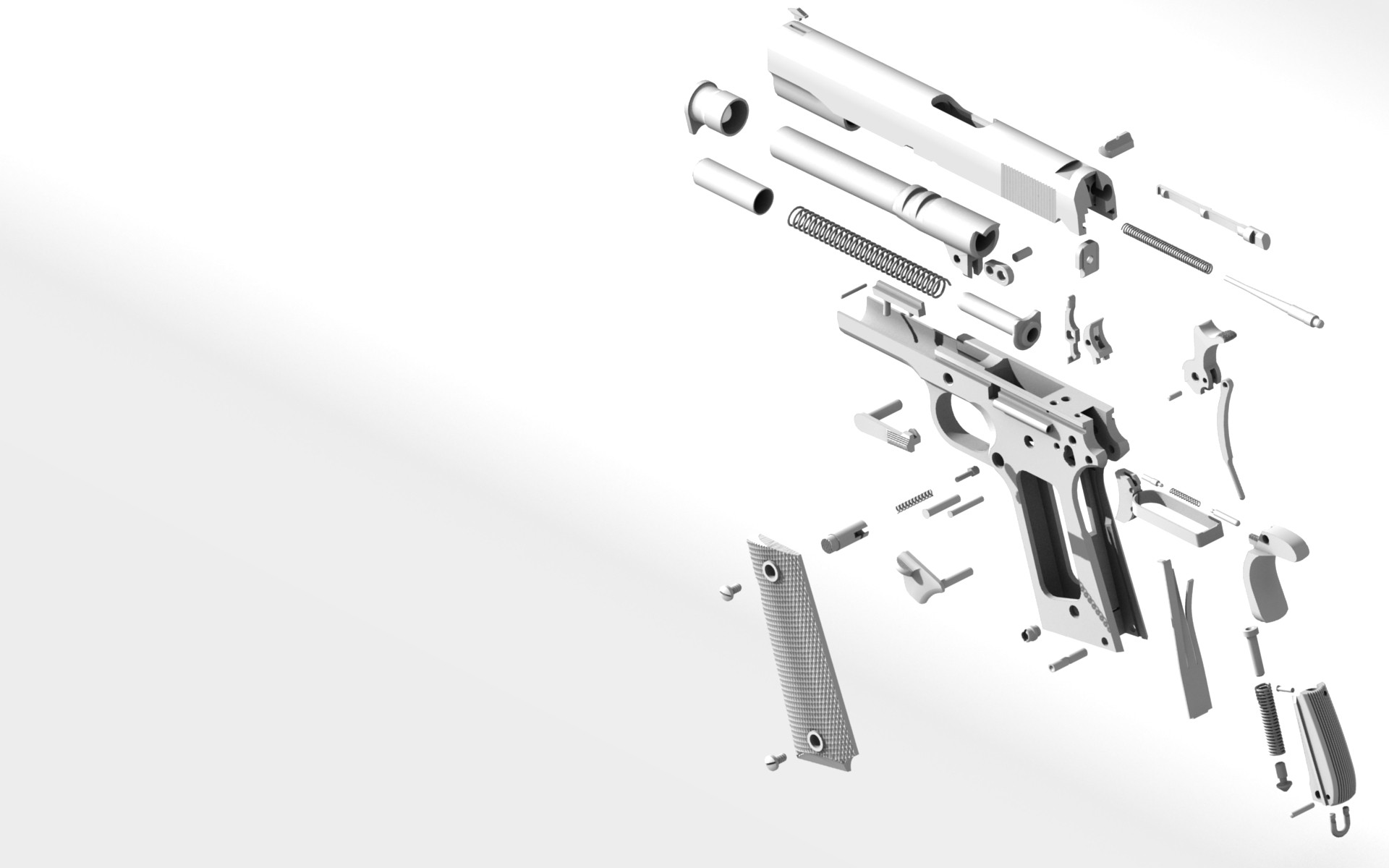 M1911 Gun Pistol 1911 Exploded View Diagram Wallpaper - Resolution ...