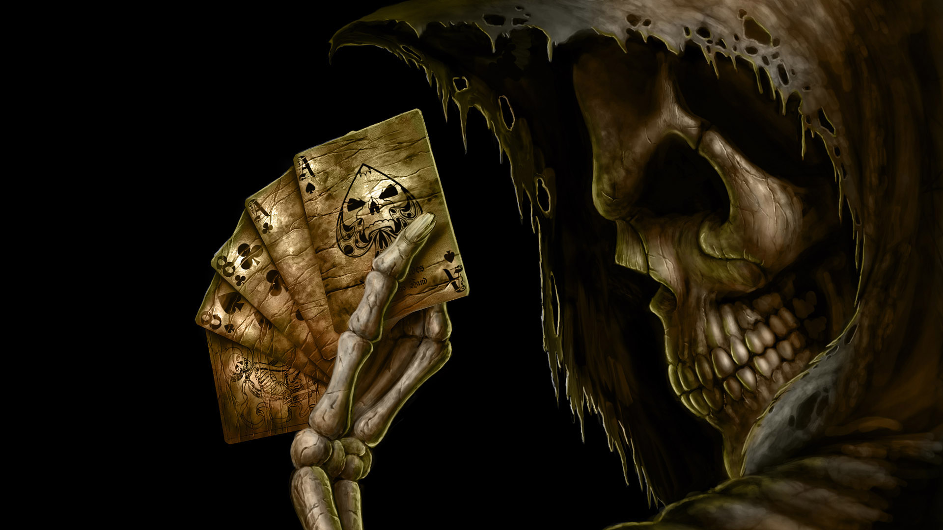 Skull Grim Reaper Card 1920x1080