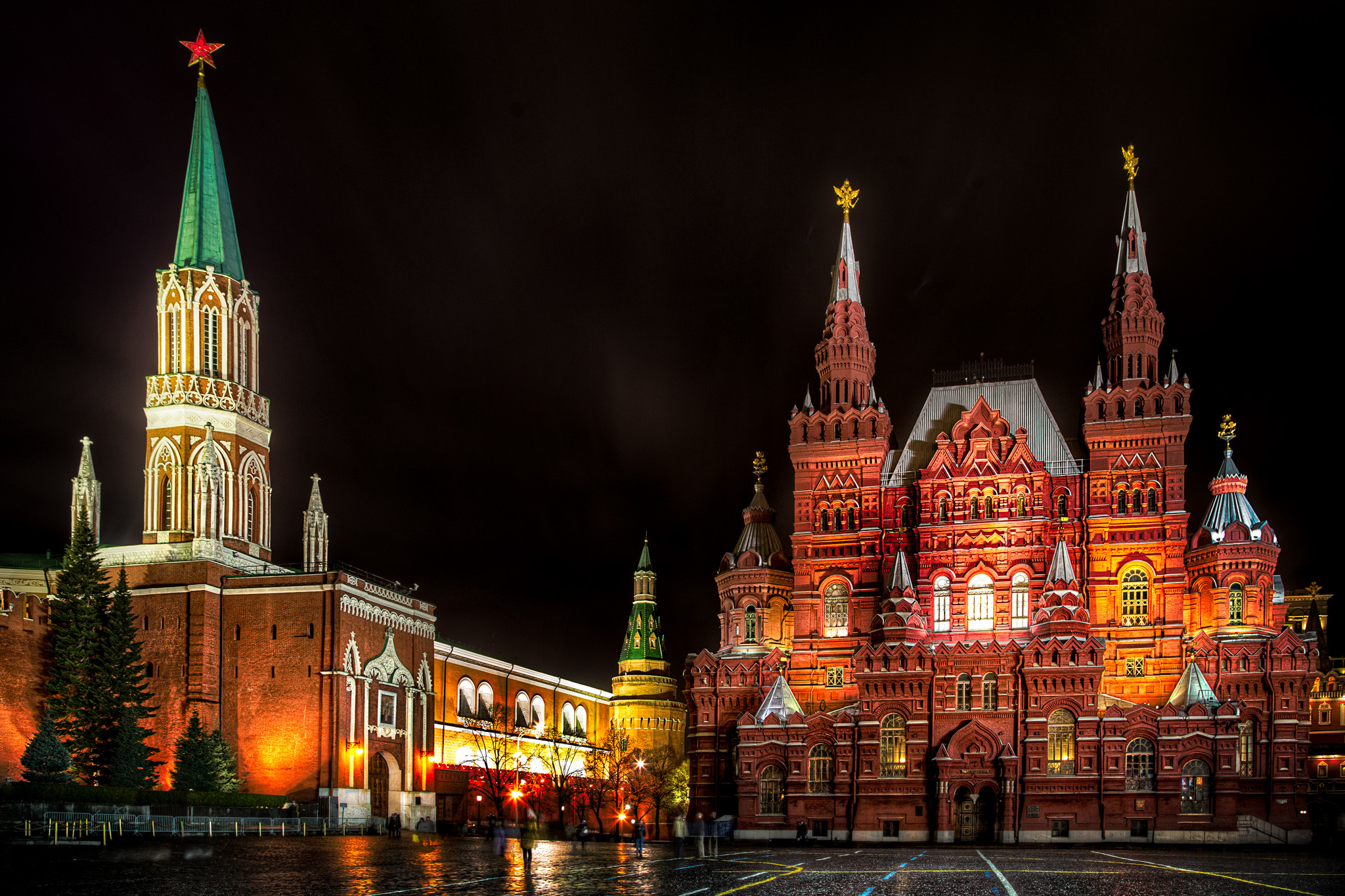 Man Made Moscow Red Square Night Architecture Building Church Russia 2048x1365