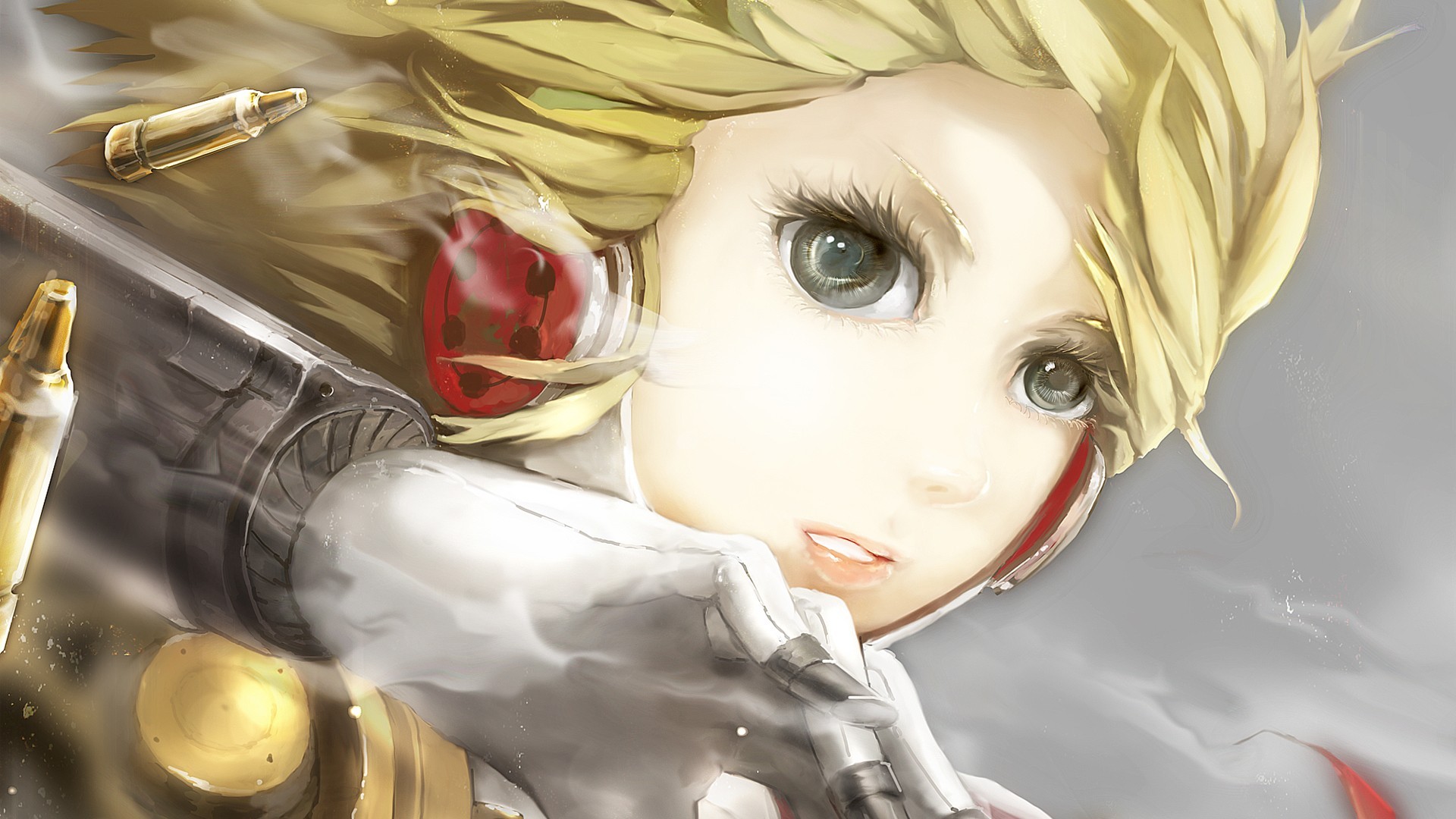 Persona Series Aigis Persona 3 Video Games Ammunition Face Anime Girls Anime 1920x1080