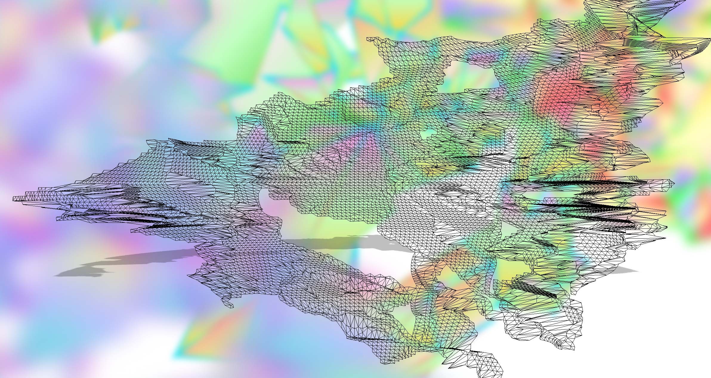 Abstract Wireframe Digital Art 2384x1269