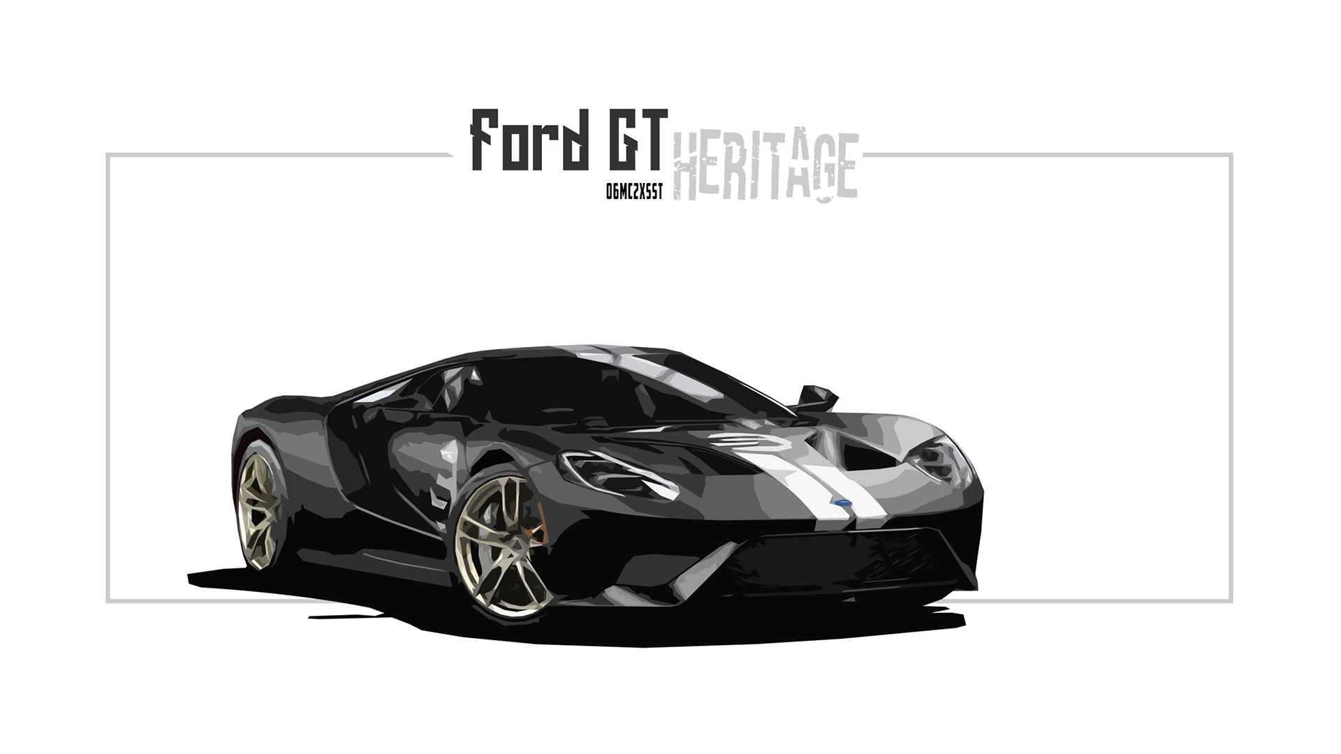 Car 2017 Ford GT Vehicle Black Cars Artwork White Background Simple Background Ford 1920x1080