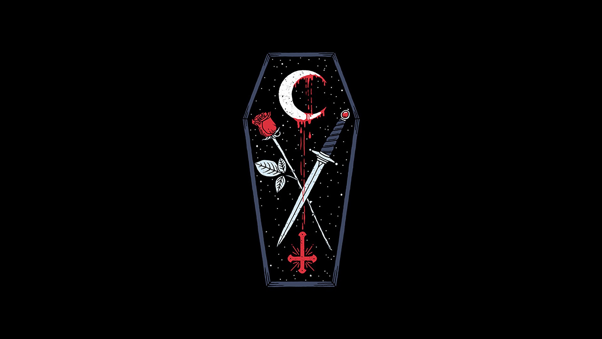 Minimalism Religion War Coffins Sword Rose Death Occultism 1920x1080