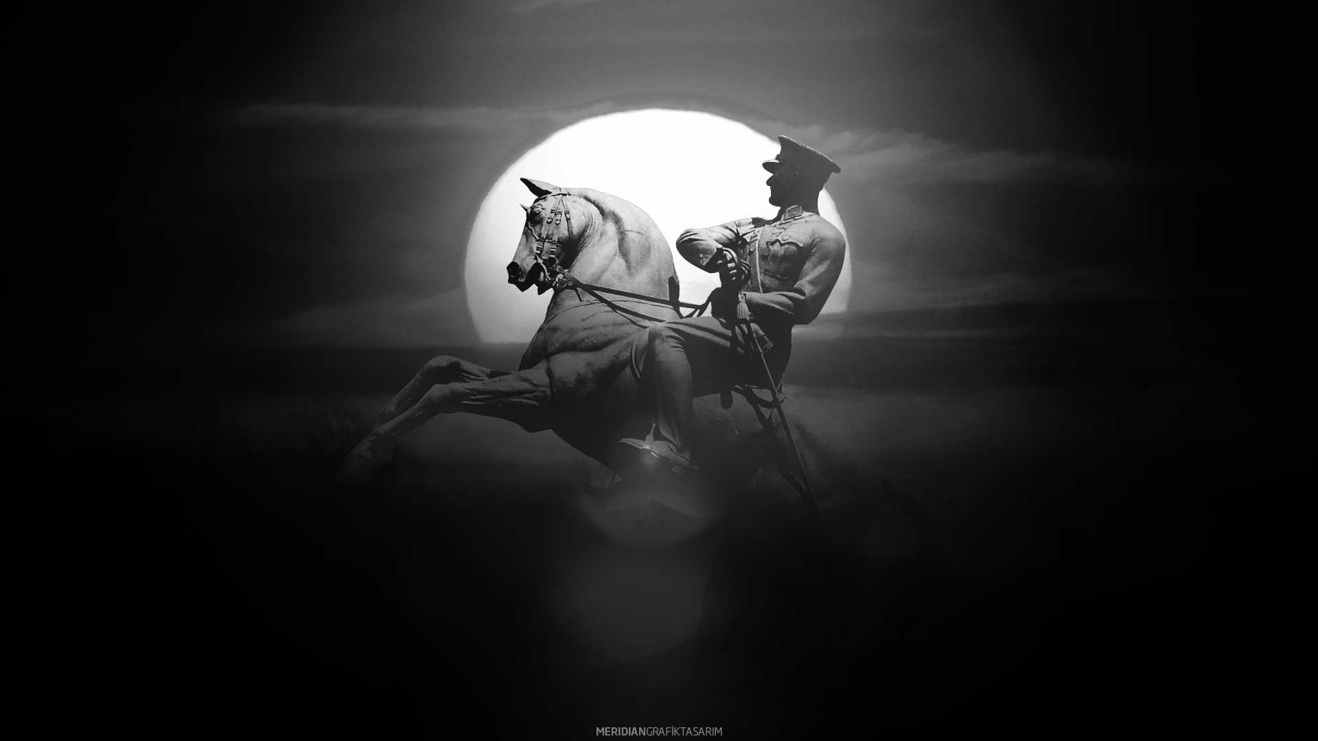 Mustafa Kemal Ataturk Men Horse Monochrome 1920x1080