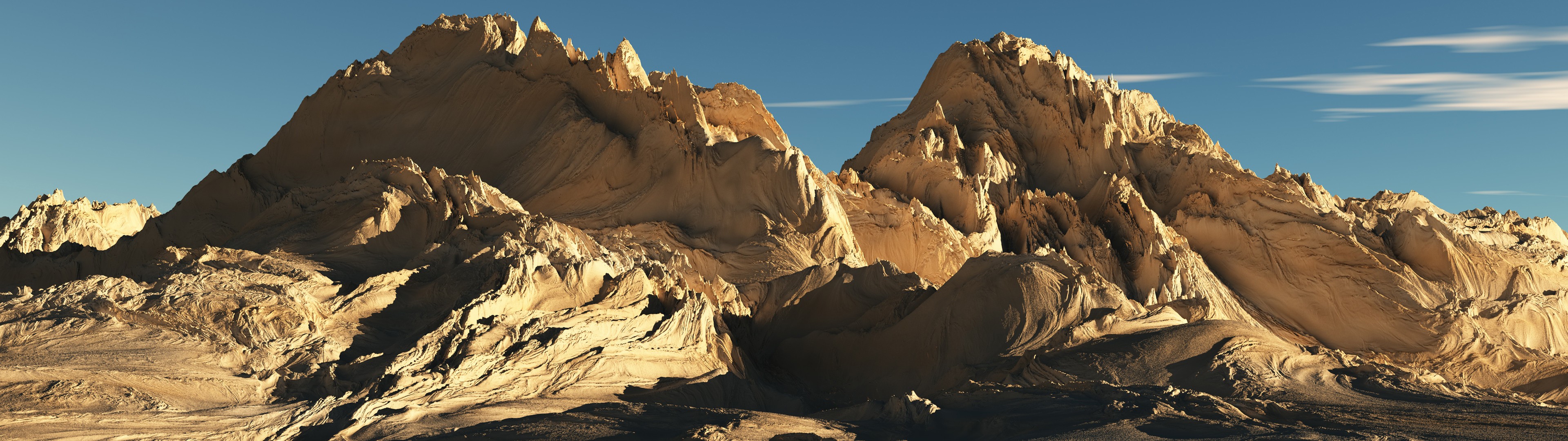 Multiple Display Landscape Mountains Rock Formation Dual Monitors 3840x1080