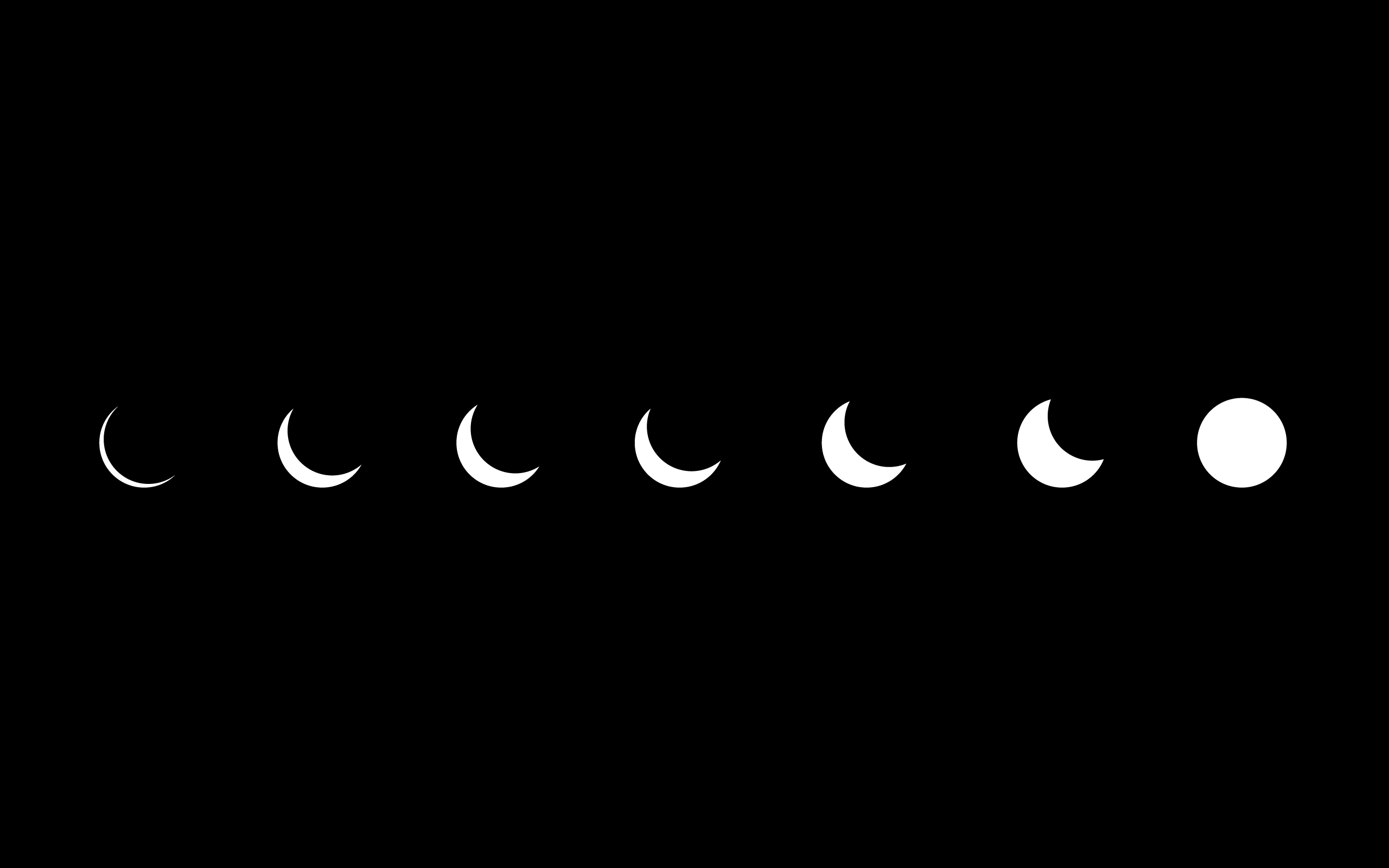 Minimalism Artwork Black Background Black White Monochrome Moon Eclipse 2560x1600