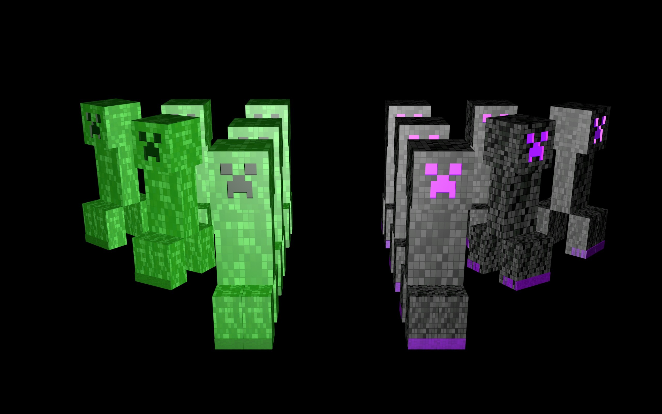Creeper Minecraft Video Games Pc Gaming Wallpaper Resolution 2560x1600 Id 646543 Wallha Com