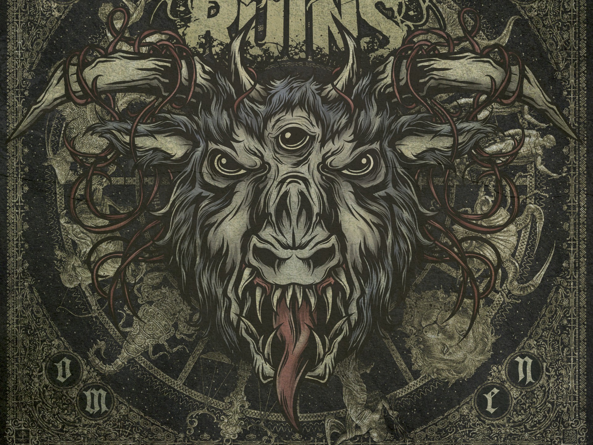 Metal Music Horns Creature Eyes Teeth Within The Ruins Omen 1920x1440