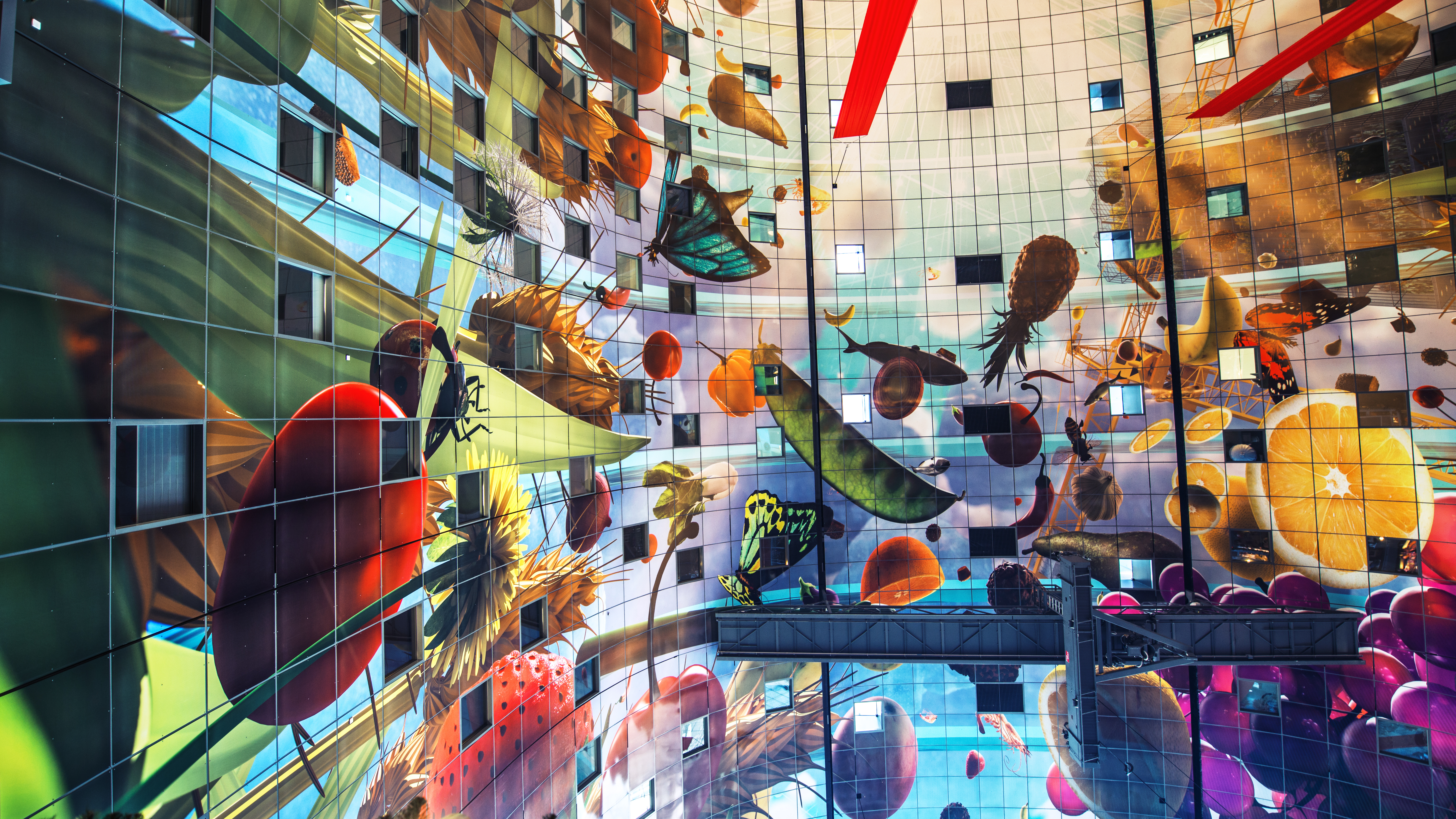 Mural Fruit Painting Markthal Rotterdam 7038x3959