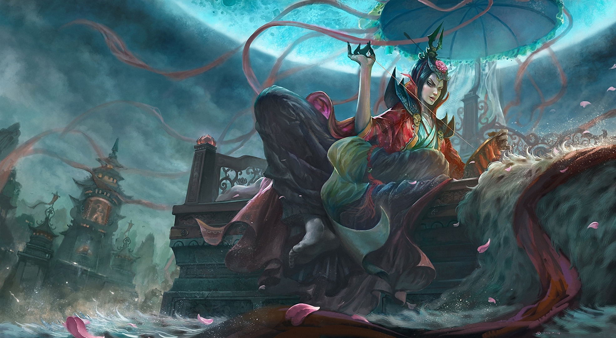 Fantasy Woman Sorceress Evil Oriental 1969x1080