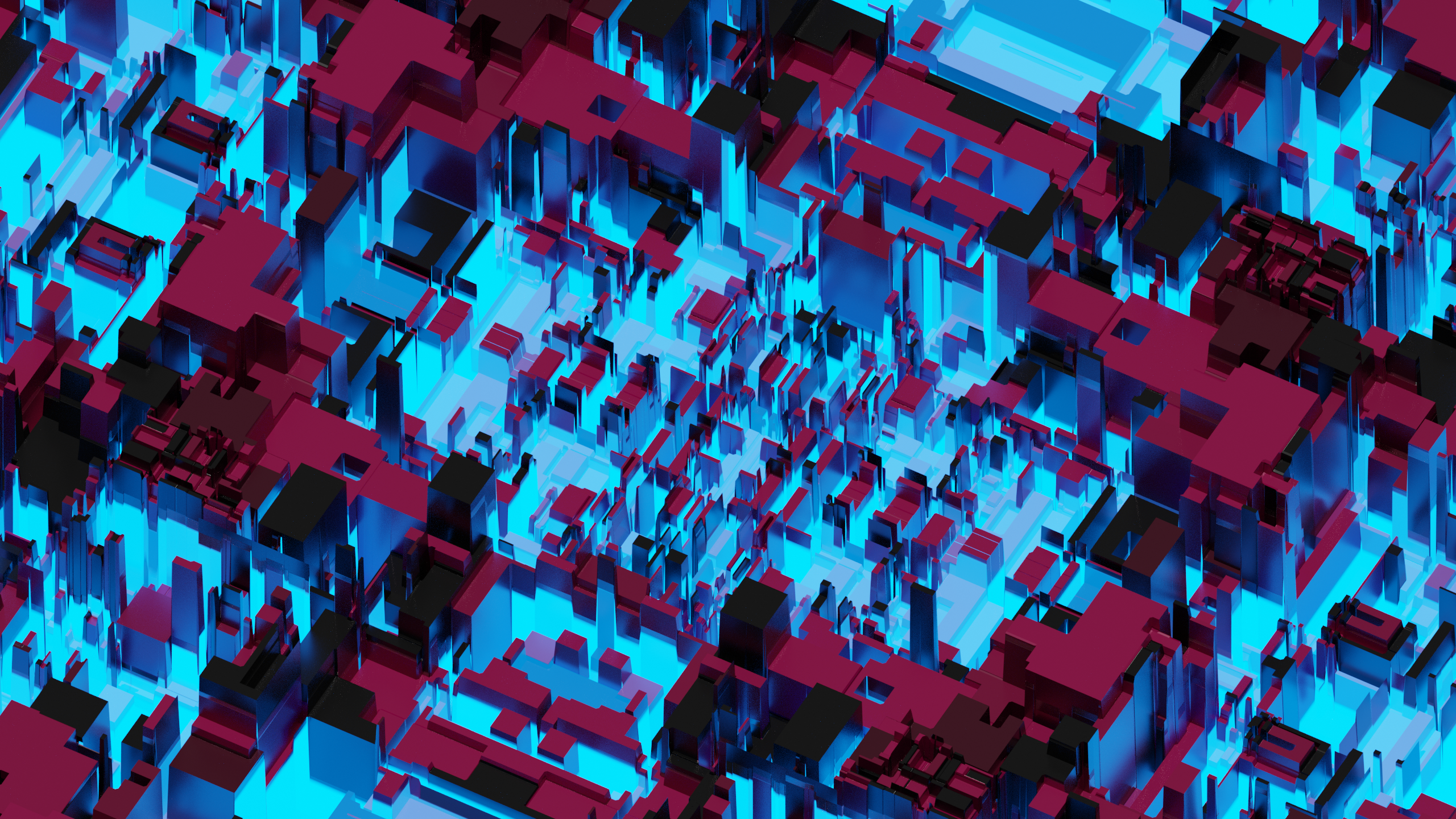 Motherboards Cyber Digital 3D Graphics Technology Abstract 3D Abstract Cyan 2560x1440
