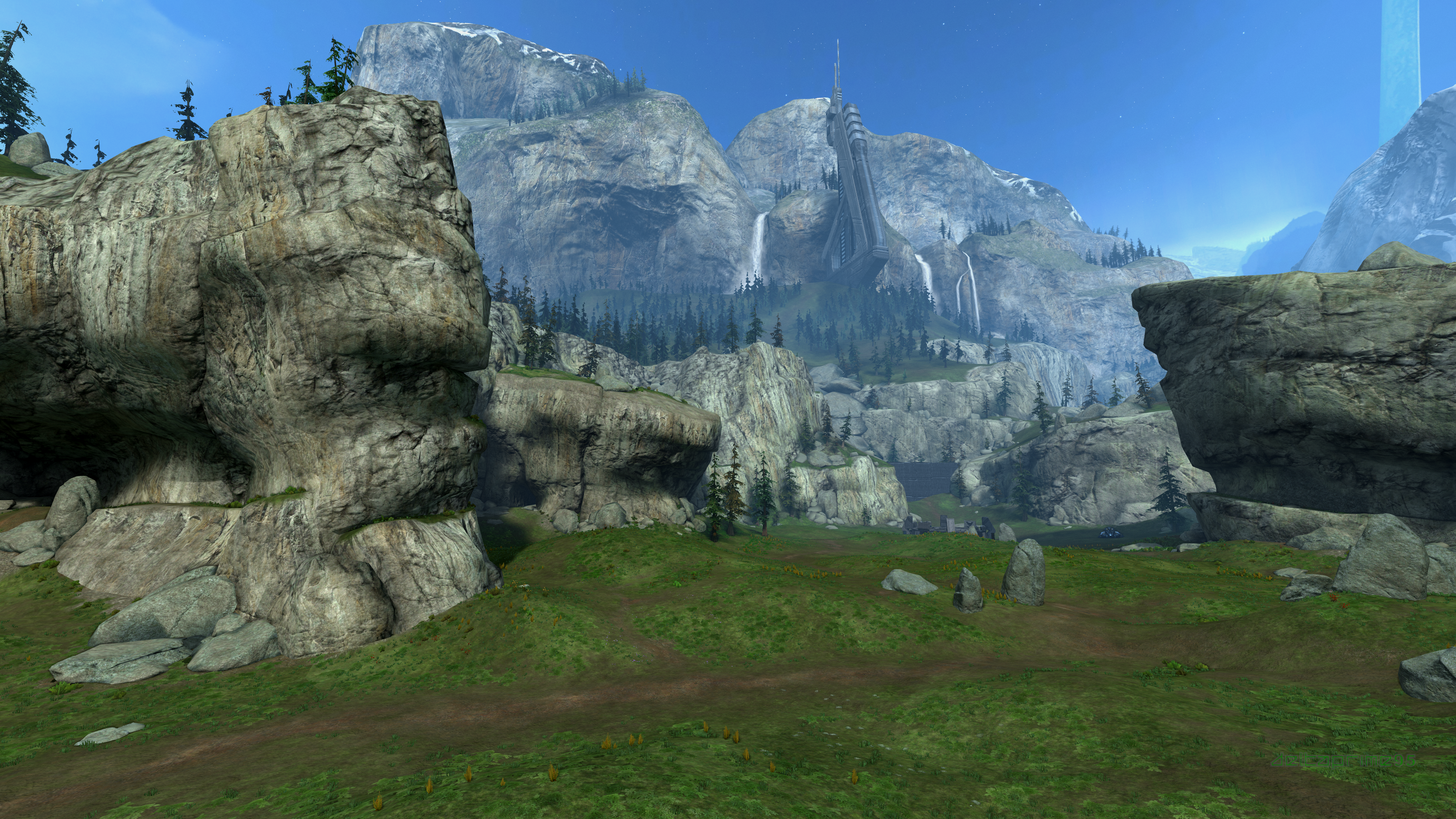 In Game Halo Reach PC Gaming Hemorrhage Multiplayer Map Halo Mountains Screen Shot 3840x2160