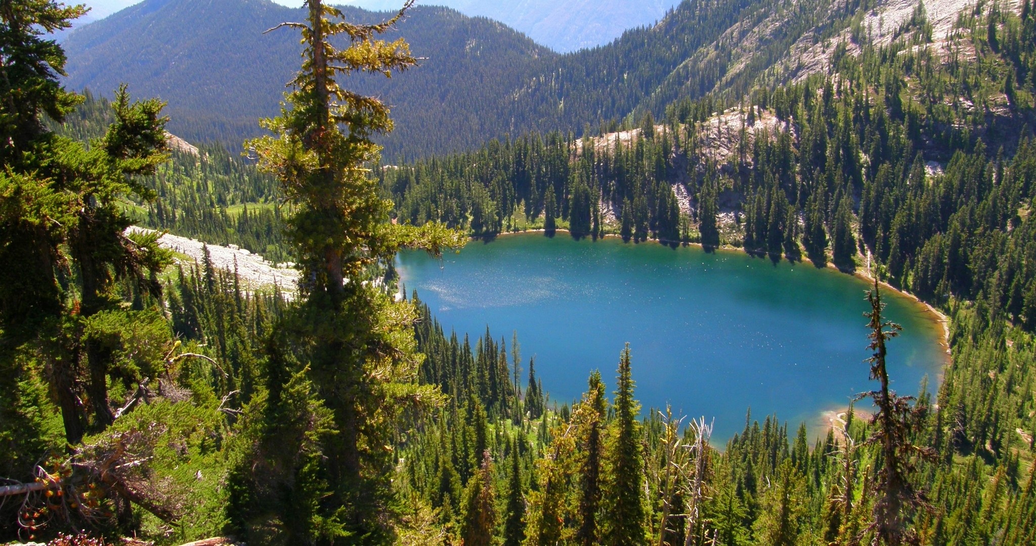 Photography Landscape Nature Lake Mountains Forest Summer Washington State 2048x1080