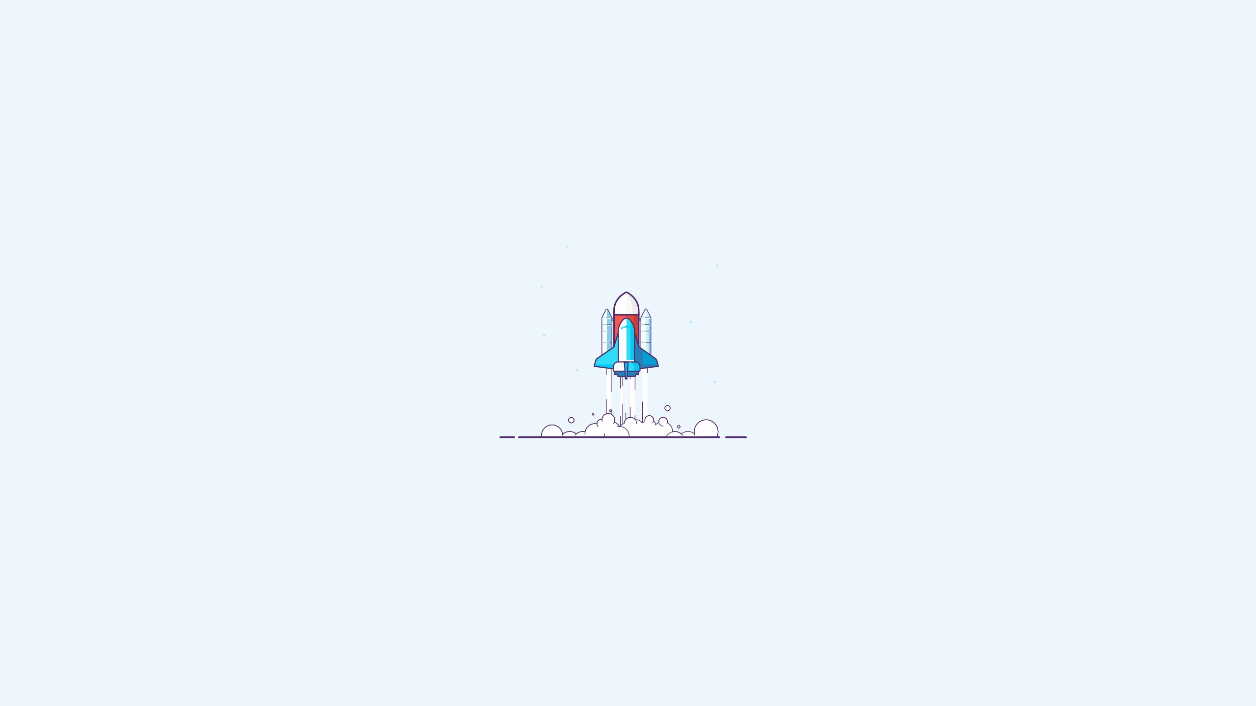 Illustration Rocket Lift Off Minimalism Space Simple Background White Background 2560x1440