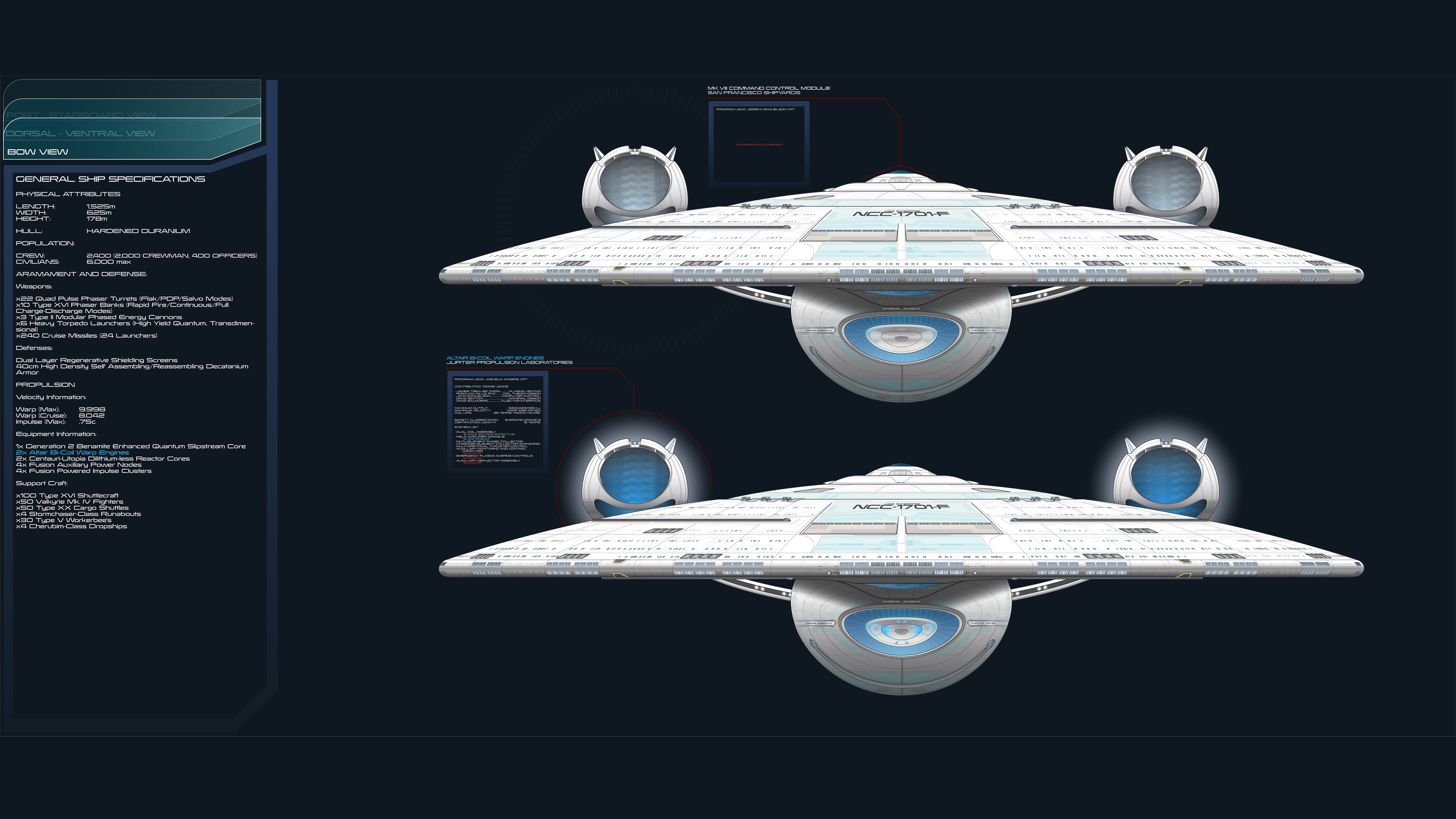 Star Trek USS Enterprise Spaceship Science Fiction Spaceship Infographics 5120x2880