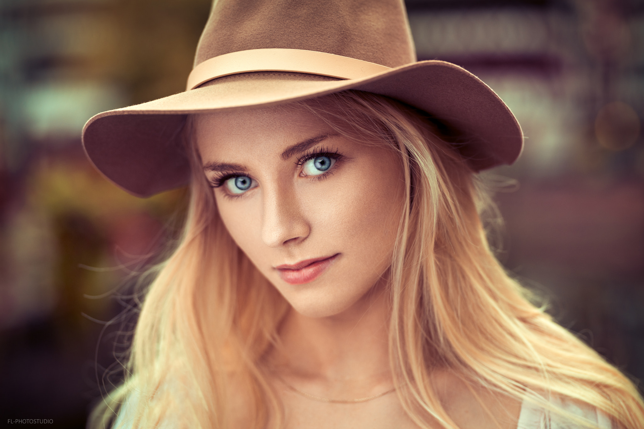 Women Lods Franck Portrait Hat Face Blue Eyes Women With Hats Blonde Long Hair 2048x1367