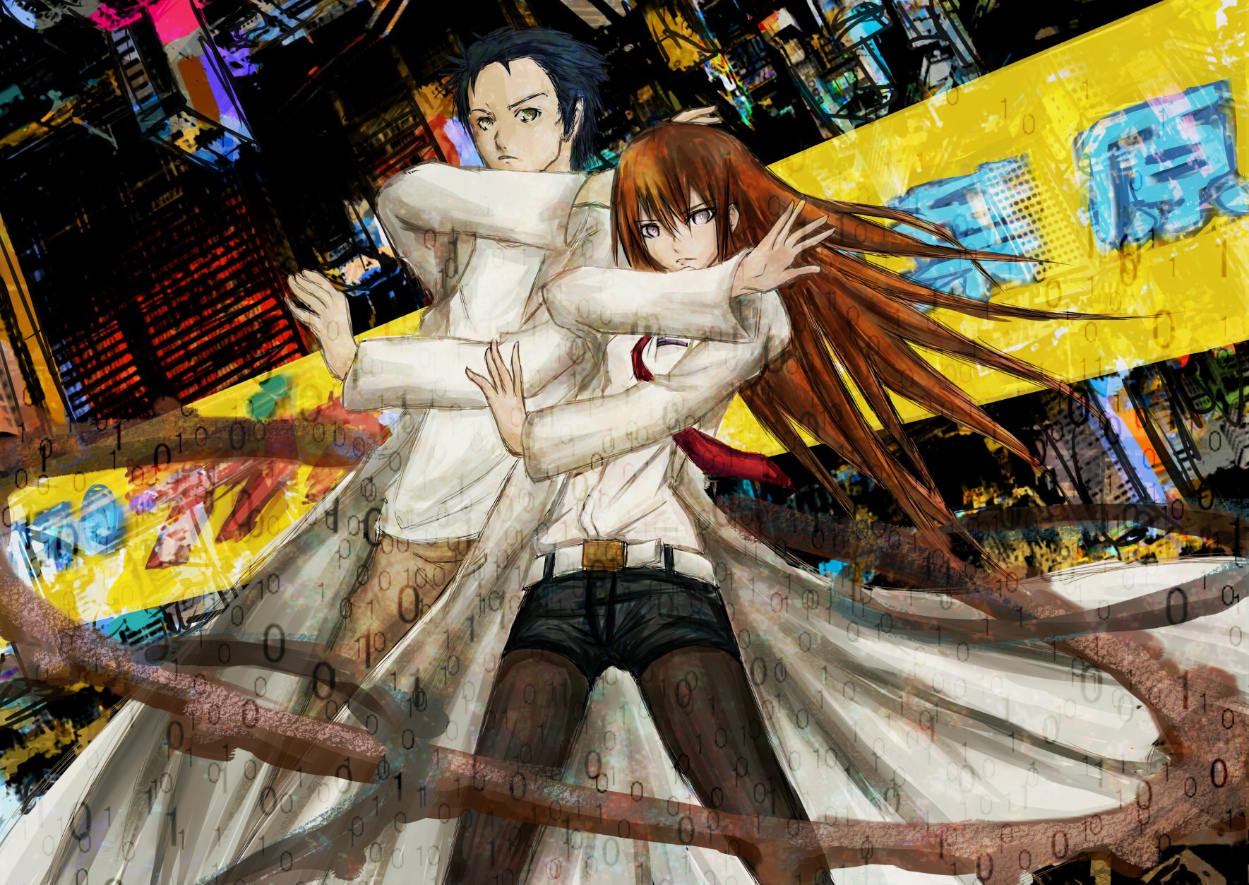 Steins Gate Okabe Rintarou Makise Kurisu 1769x1253