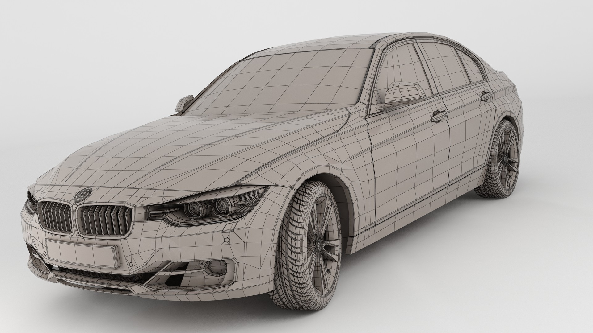 Car Wireframe BMW Digital Art Artwork BMW F30 BMW 3 Series 1920x1080