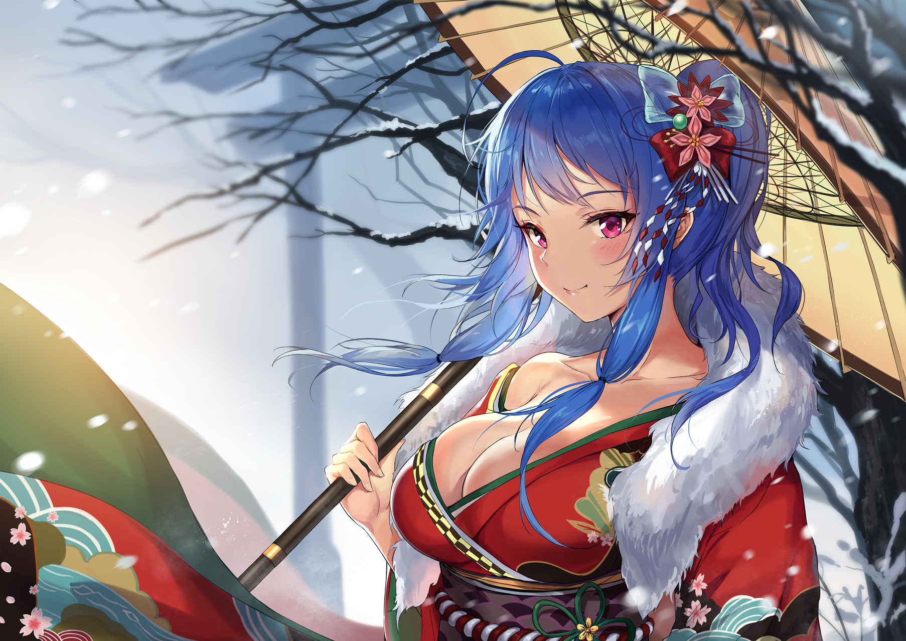 St Louis Azur Lane Azur Lane Anime Girls Women Blue Hair Ponytail Long Hair Hair Bows Hair Ornament  1806x1278