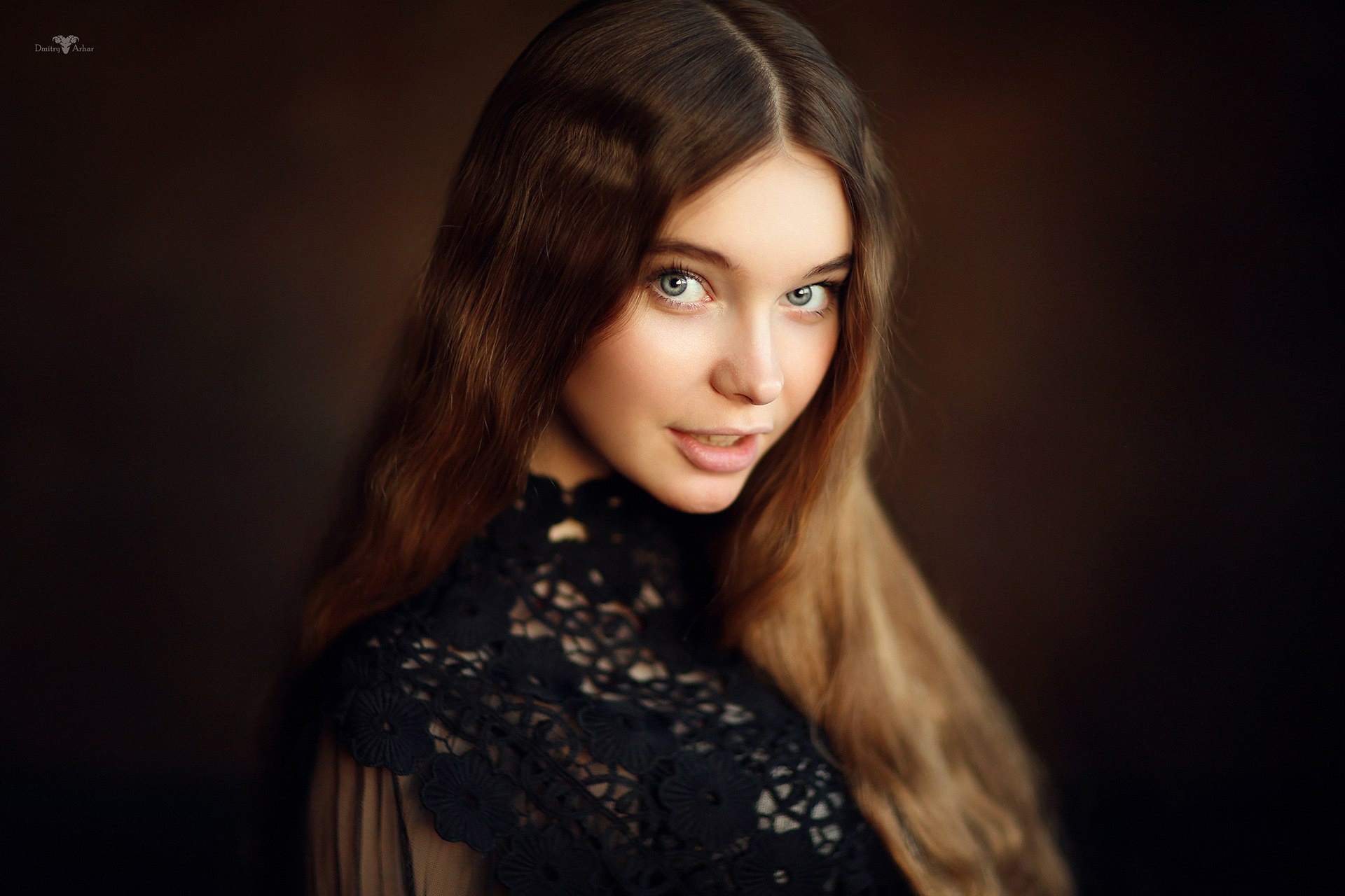 Dmitry Arhar Face Portrait Women Model Christina Vostruhina 1920x1280
