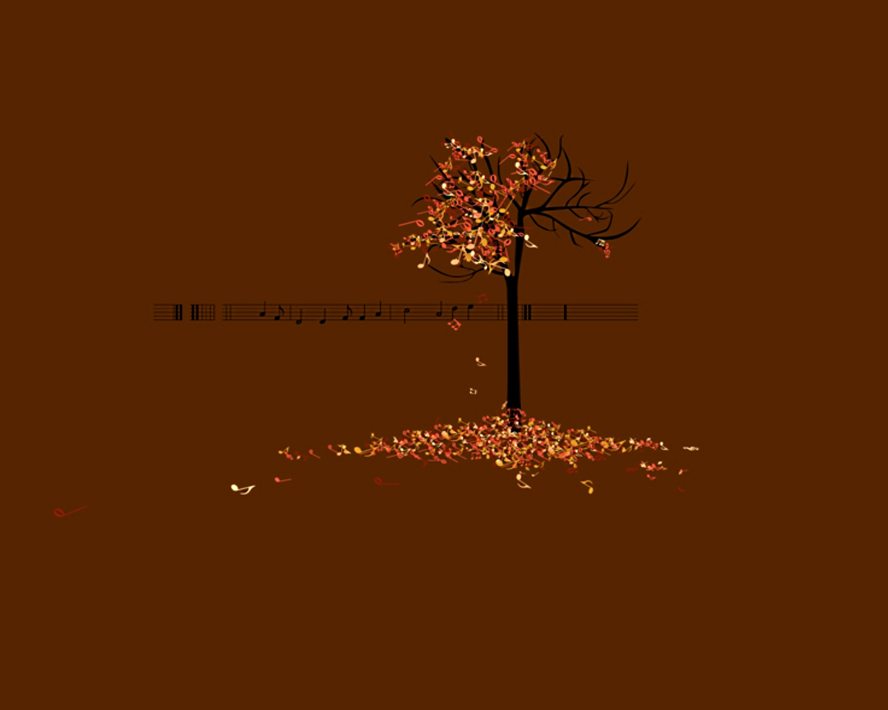 Musical Note Tree Artistic 1280x1024
