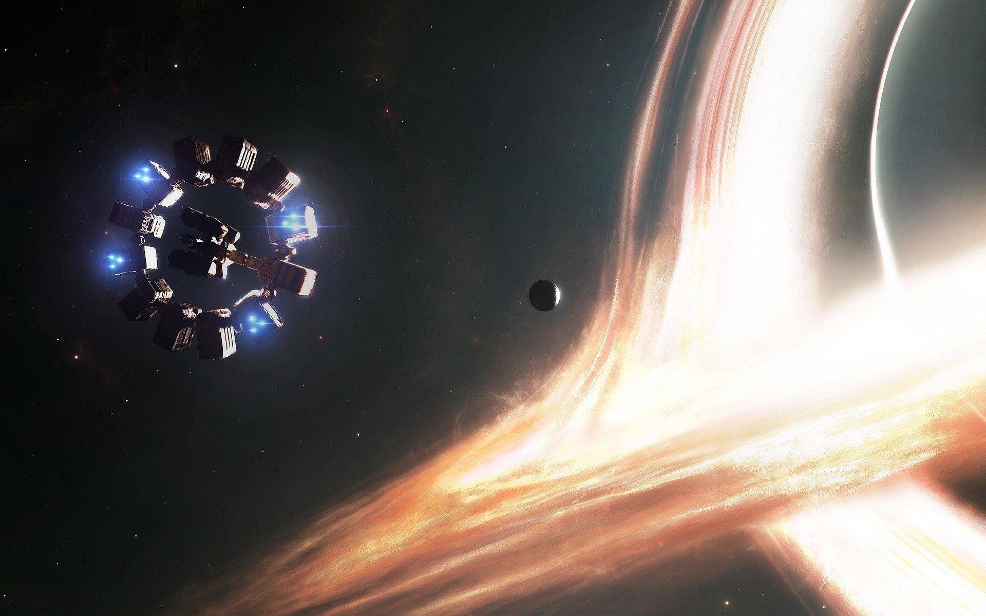 Space Spaceship Planet Stars Artwork Science Fiction Interstellar Movie 1920x1200