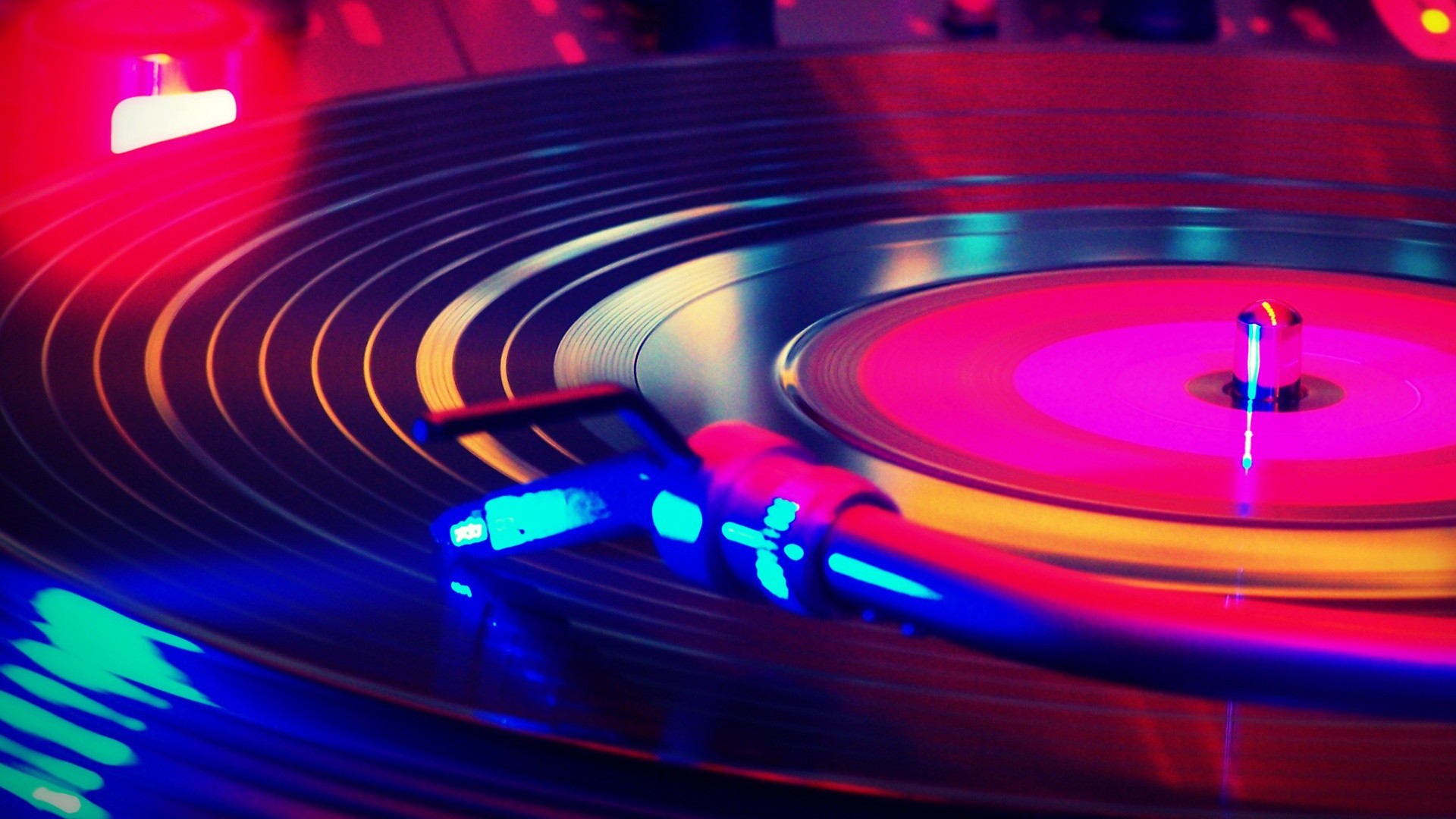 Record Players Turntables Vinyl Music Colorful 1920x1080