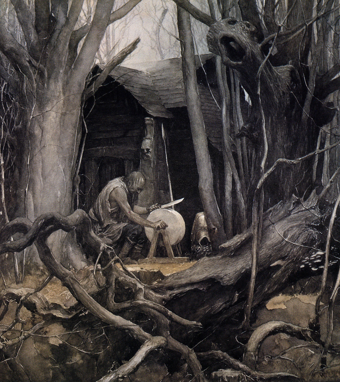 Painting Medieval John Howe Alan Lee The Mabinogion Dead Trees 1421x1600