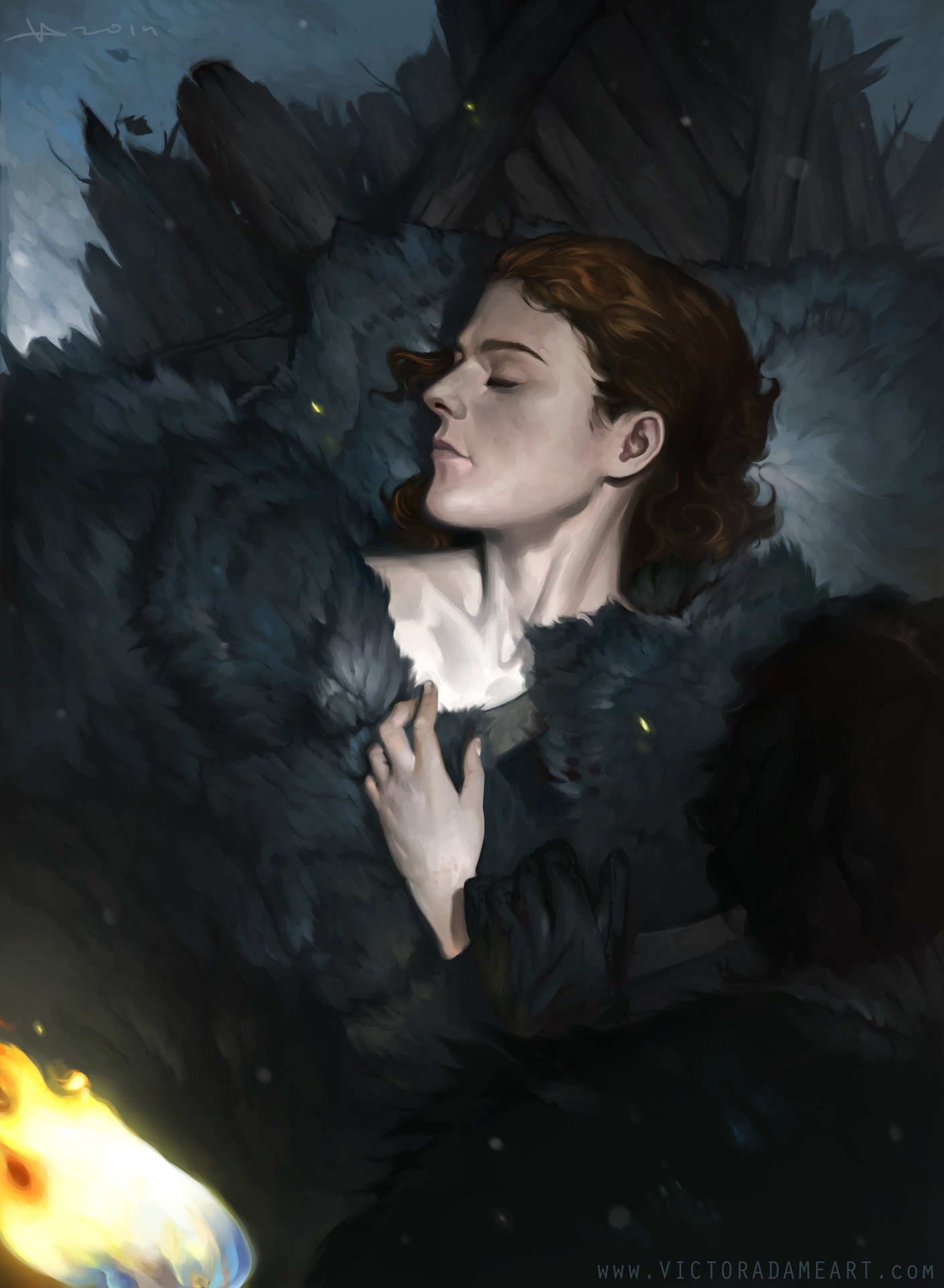 Ygritte Redhead Women John Snow Game Of Thrones Victor Adame Drawing 1408x1920