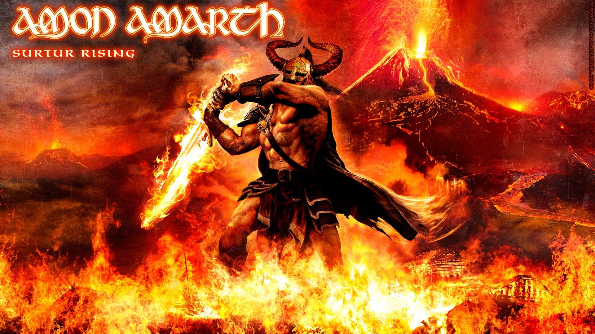 Amon Amarth Melodic Death Metal Vikings Battle Warrior Fantasy Battle Digital Art Fantasy Art Death  1920x1080