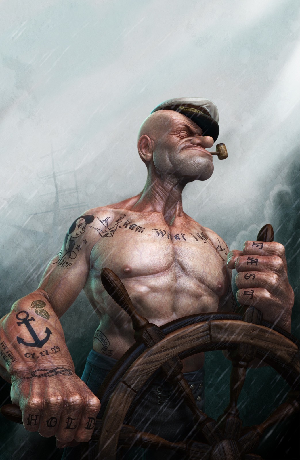 Popeye Digital Art Sailors Realistic 1043x1599