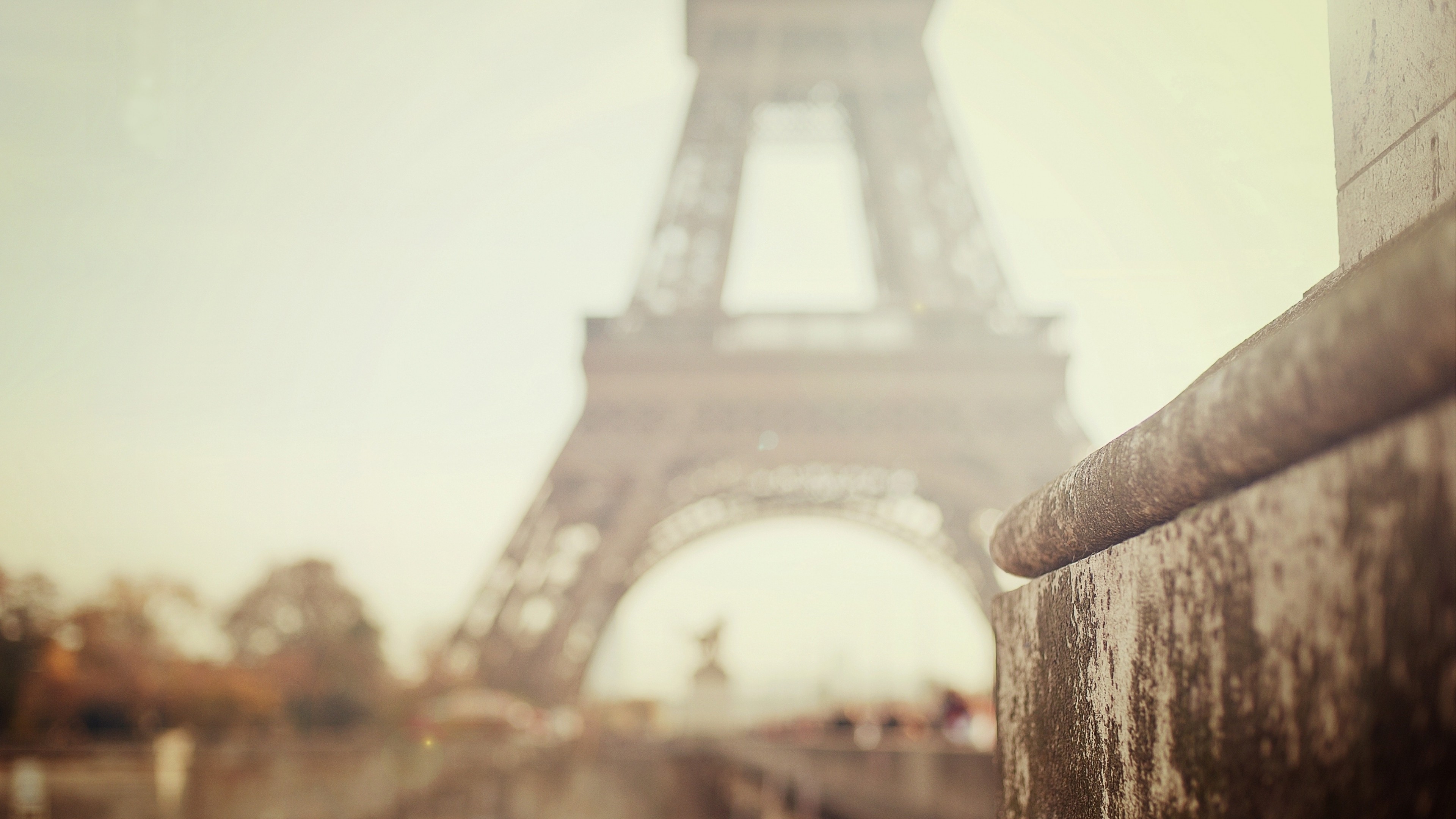 City Street High View Road Eiffel Tower Paris 3840x2160