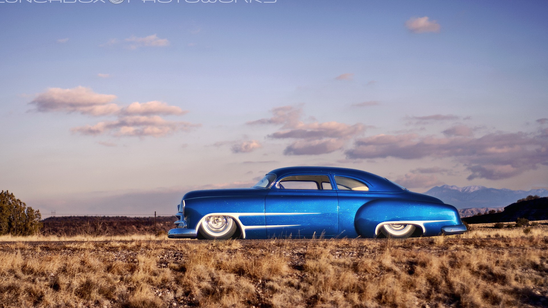 Car Blue Cars Hot Rod Chevy Chevrolet Desert 1920x1080