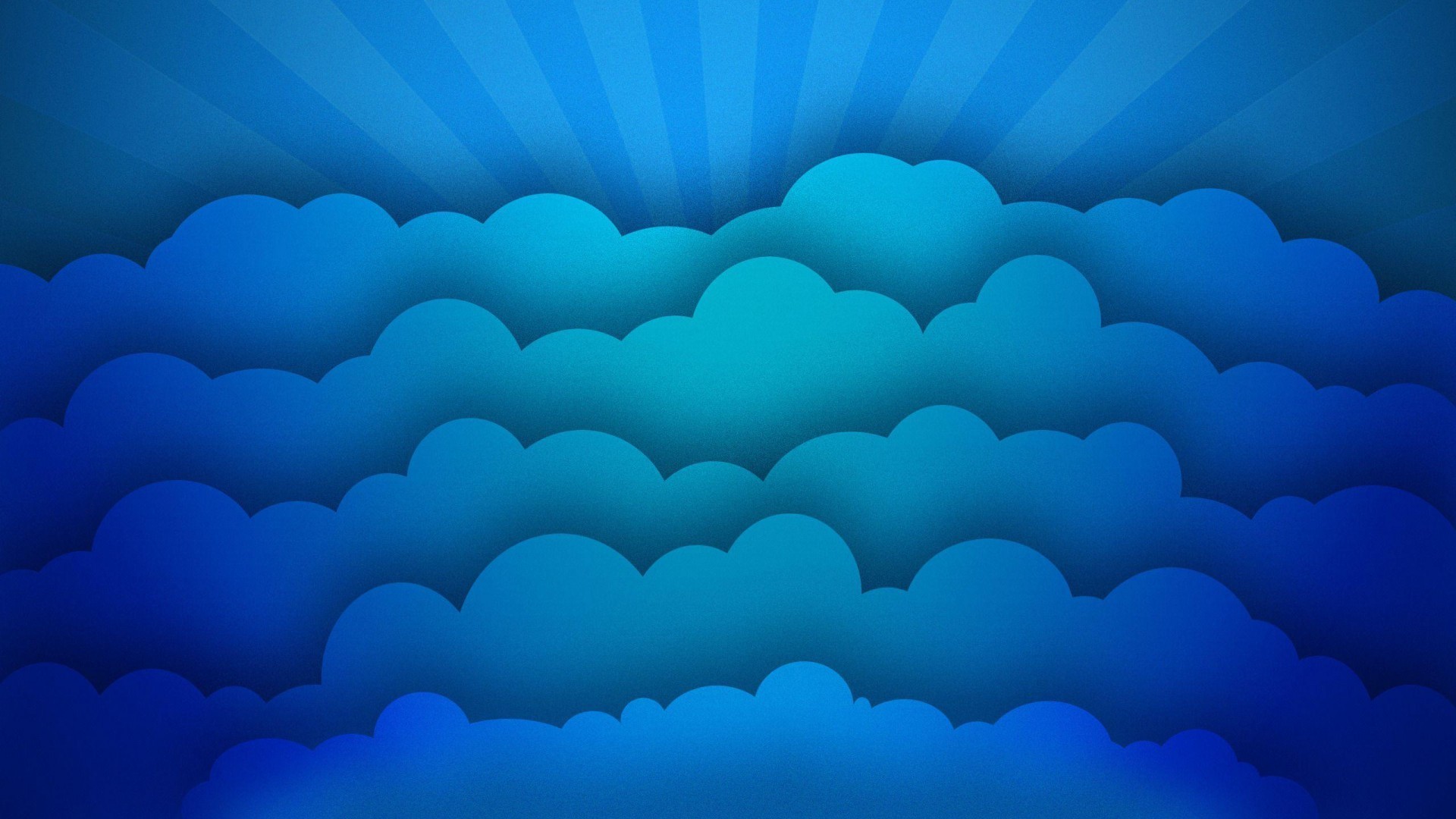 Digital Art Minimalism Clouds Blue Imagination Sun Rays 1920x1080