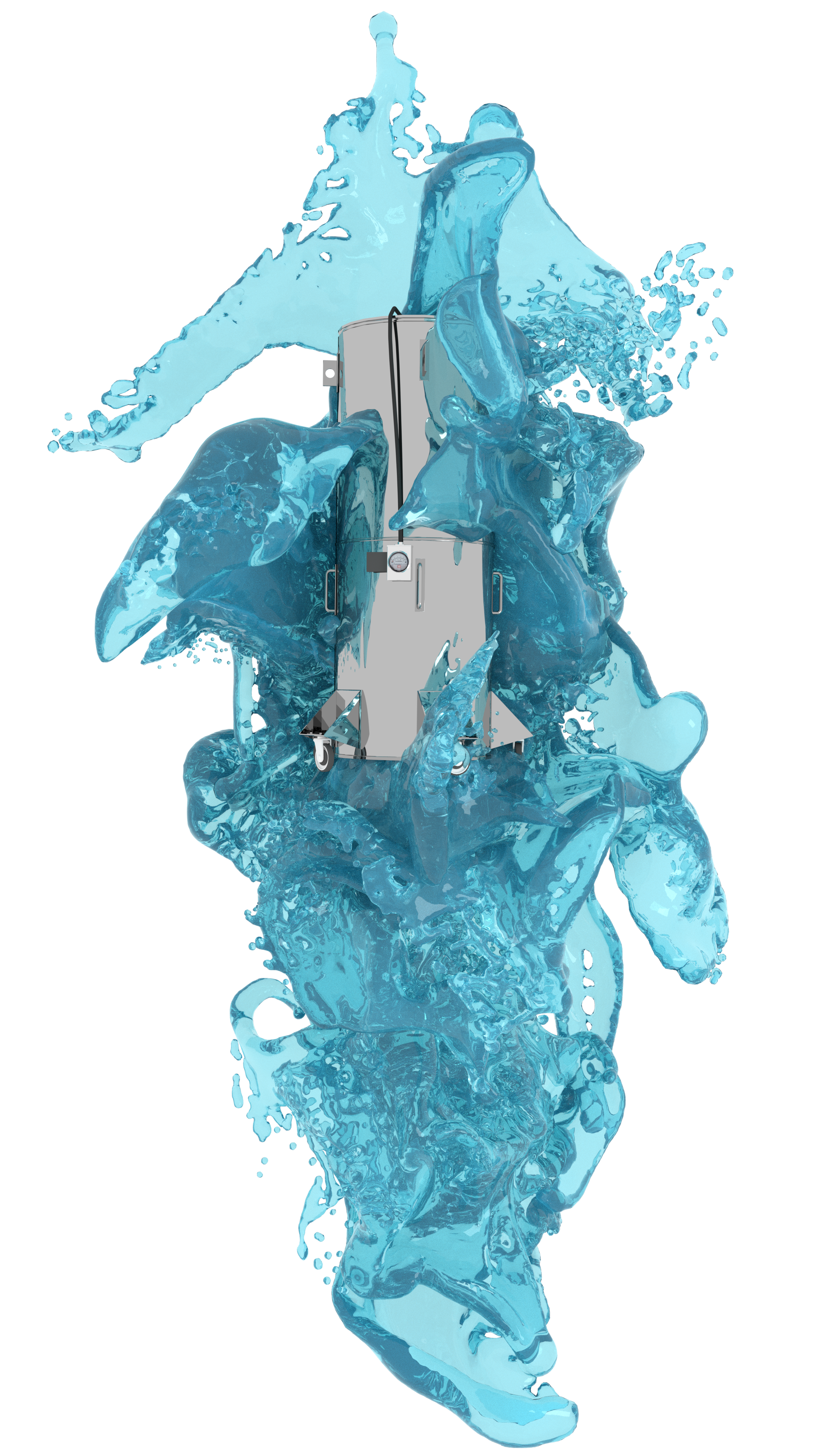 Render Blender Particle Fluid Force Cryonics Institute Cryonics Cyan White Background 2160x3840