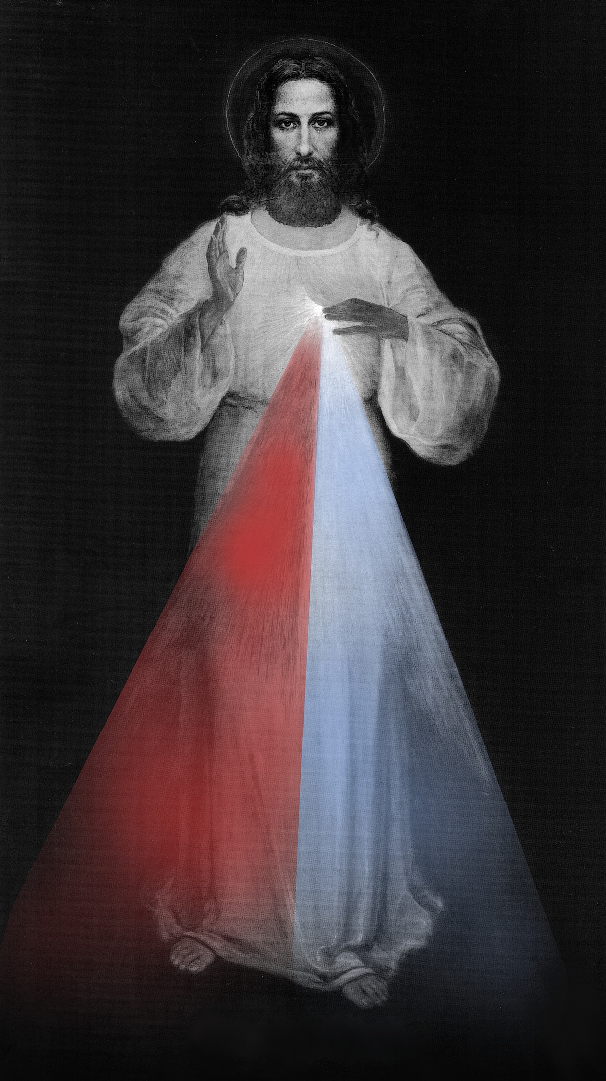 Jesus Christ Divine Mercy Monochrome Water Christianity Religious 1200x2141