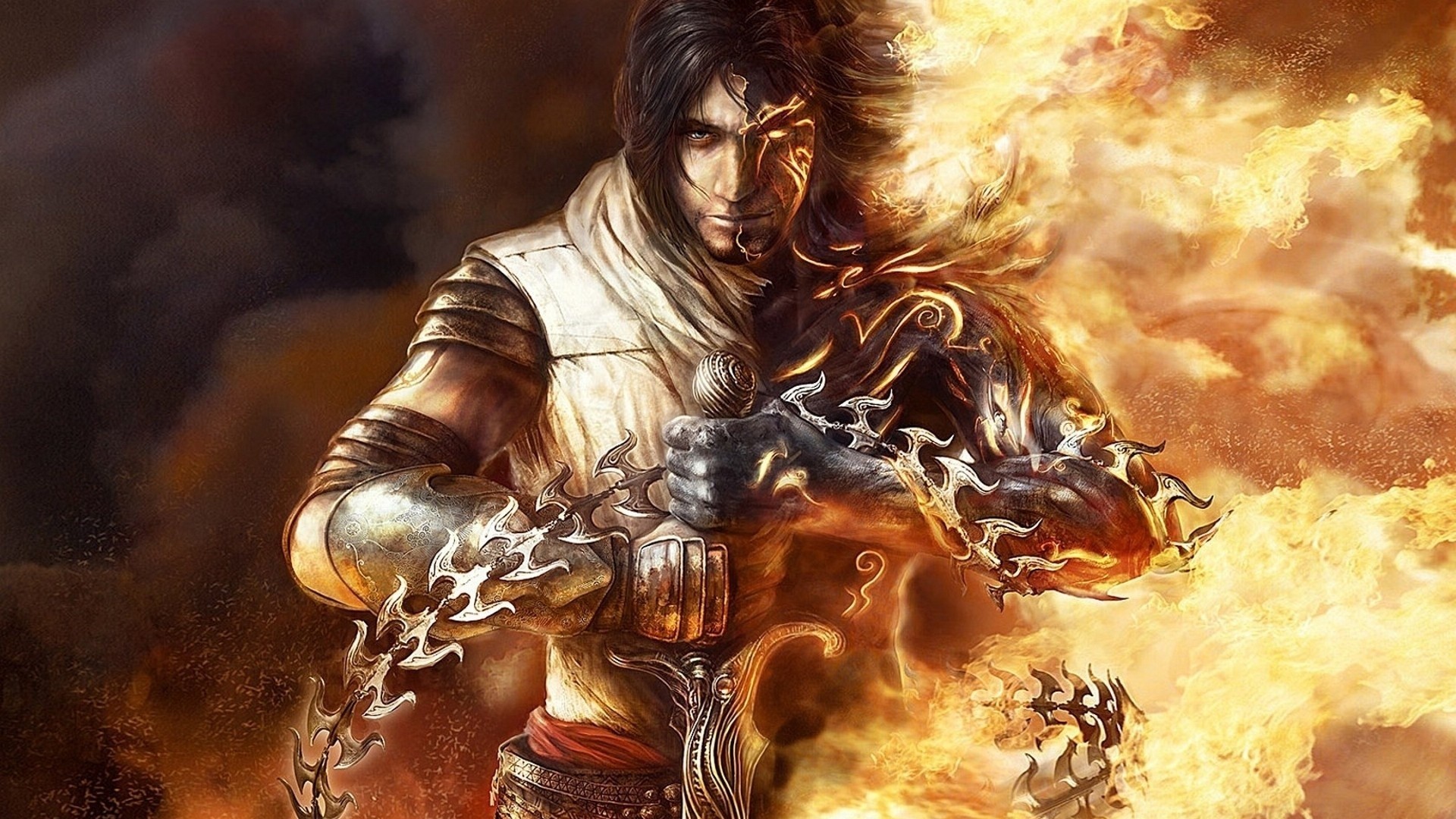 Fantasy Art Hero Men Sword Fire Armor Video Games Prince Of Persia The Two Thrones 1920x1080