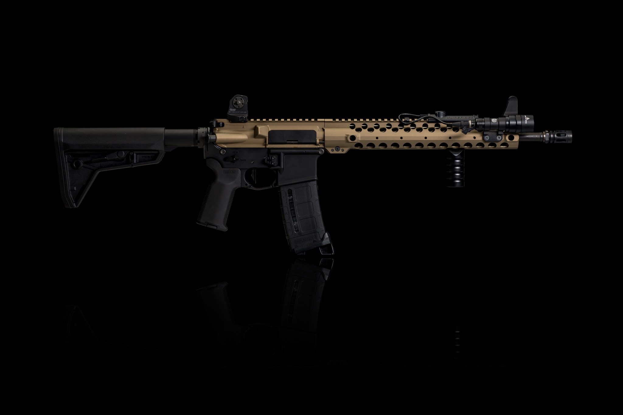 AR 15 Weapon Simple Background Rifles 2048x1365